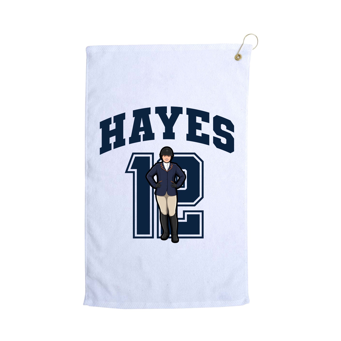 Golf Towel — Number in White