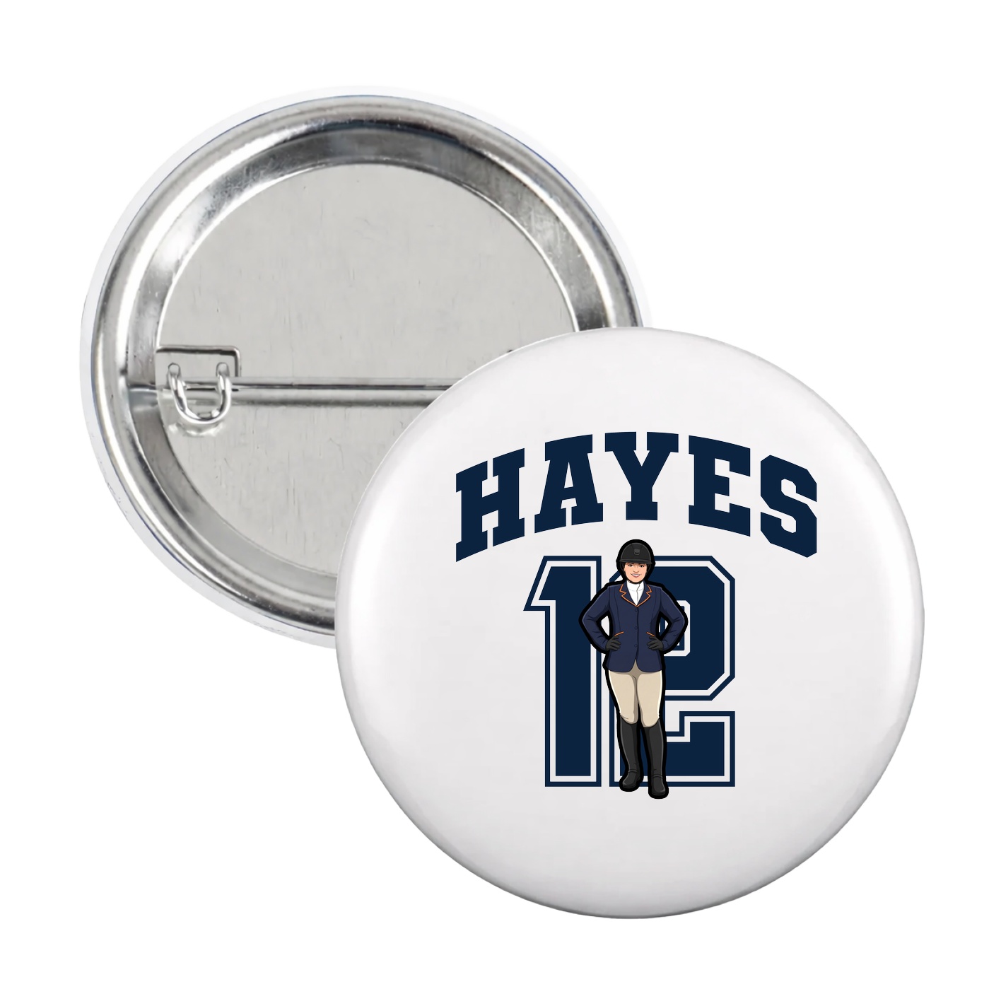 Game Day Button — Number in White