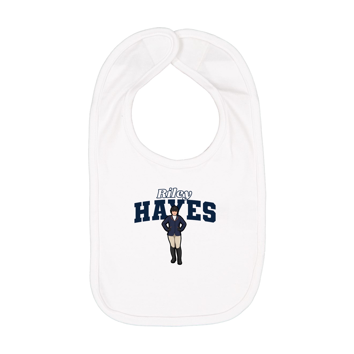 Infant Bib — Name Arch in White