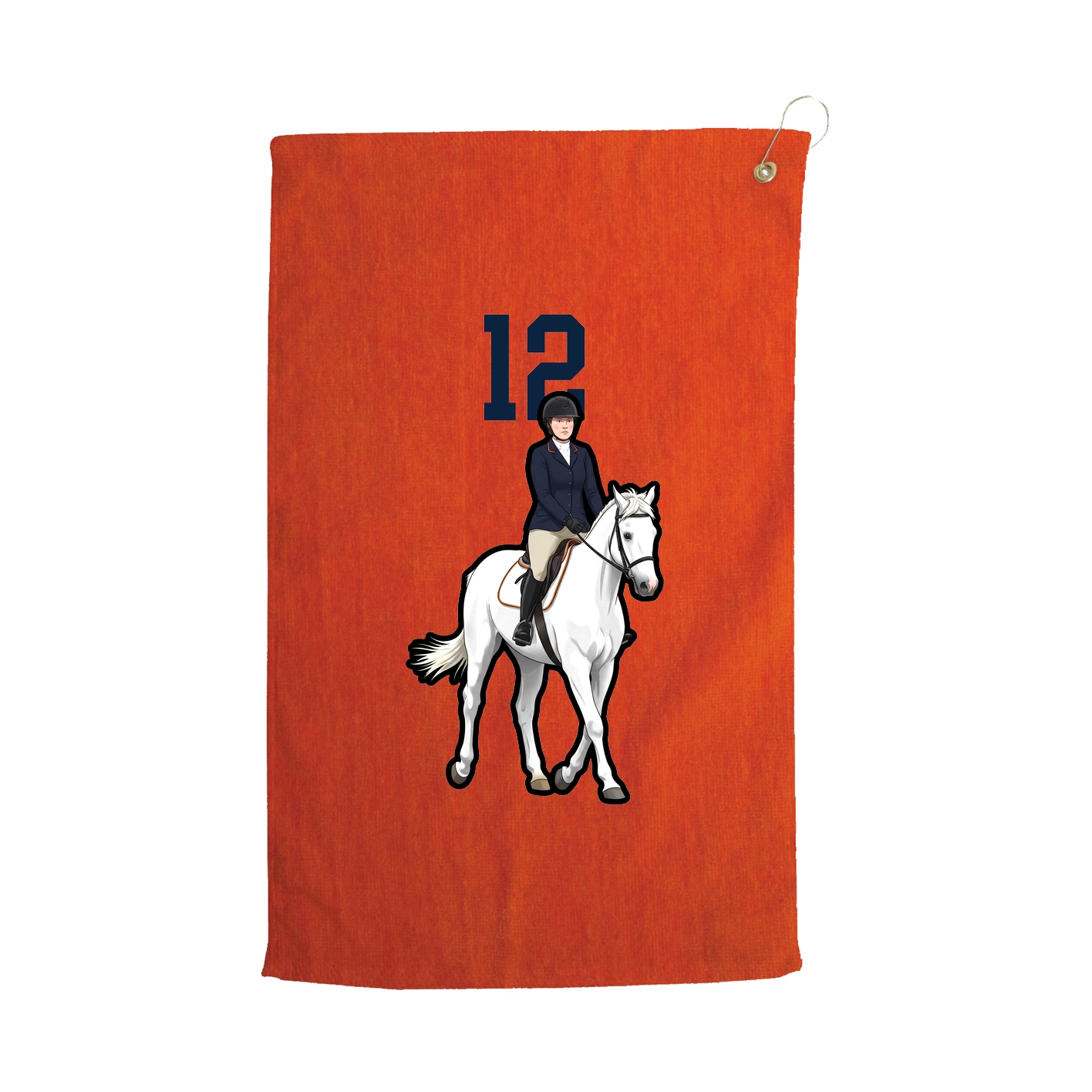Golf Towel — Number Top in Orange