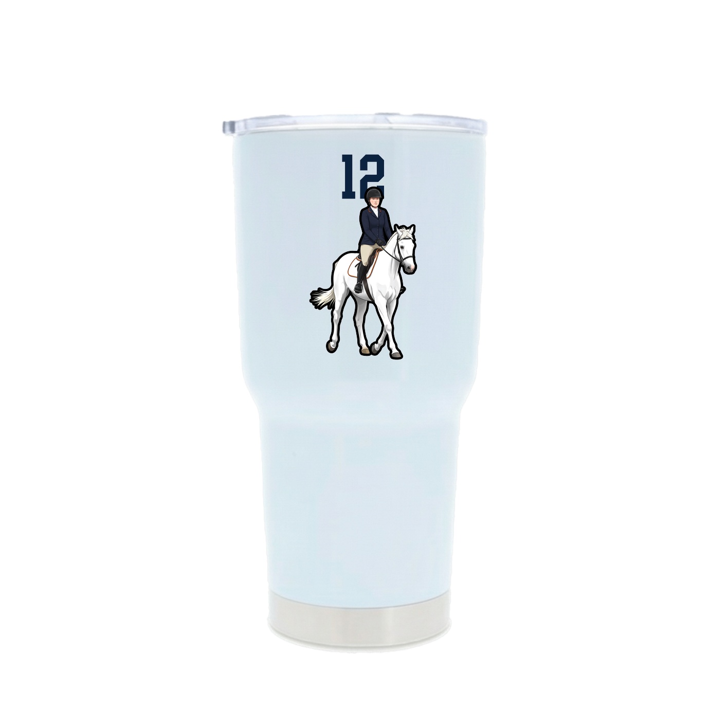 30oz Stainless Steel Tumbler — Number Top in White