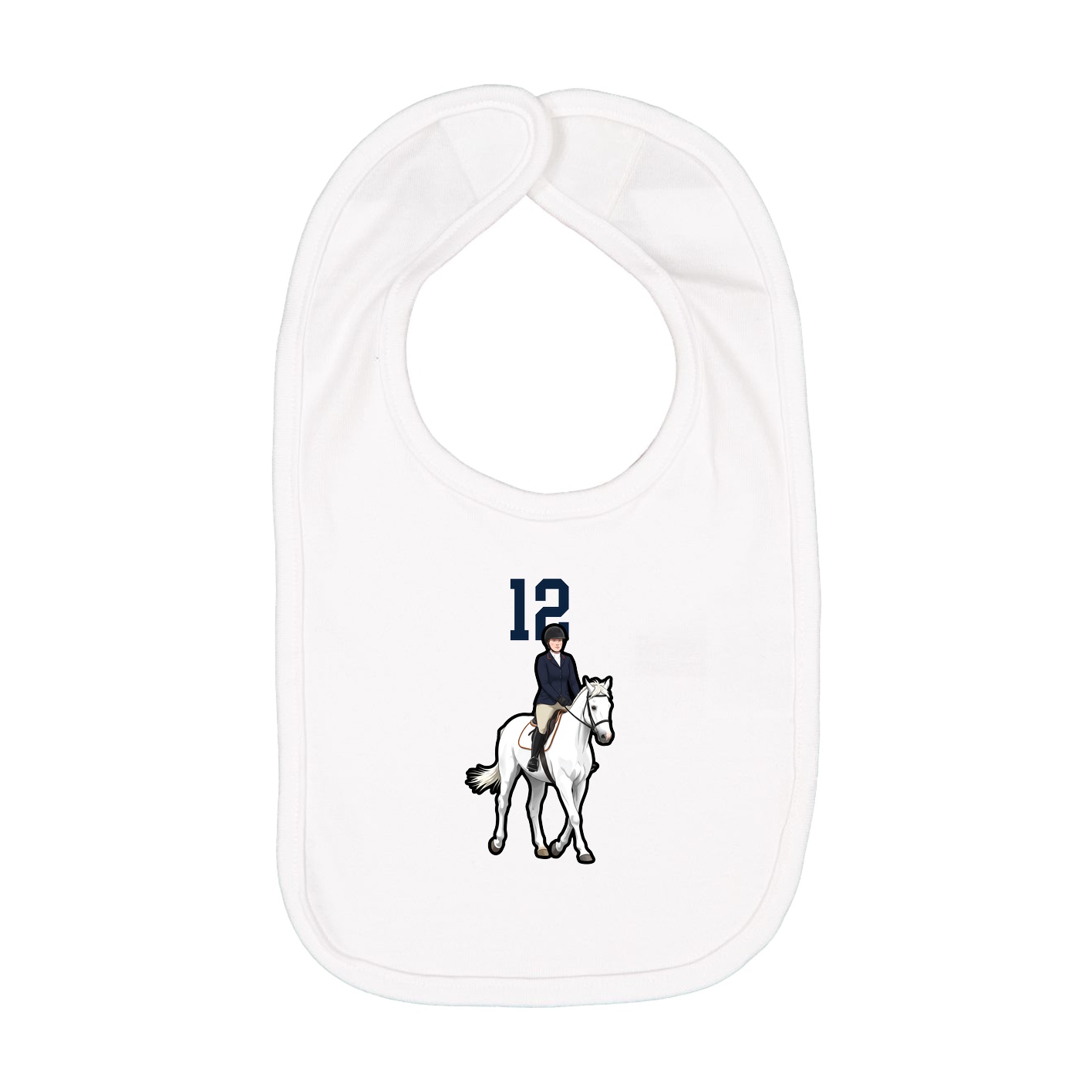 Infant Bib — Number Top in White
