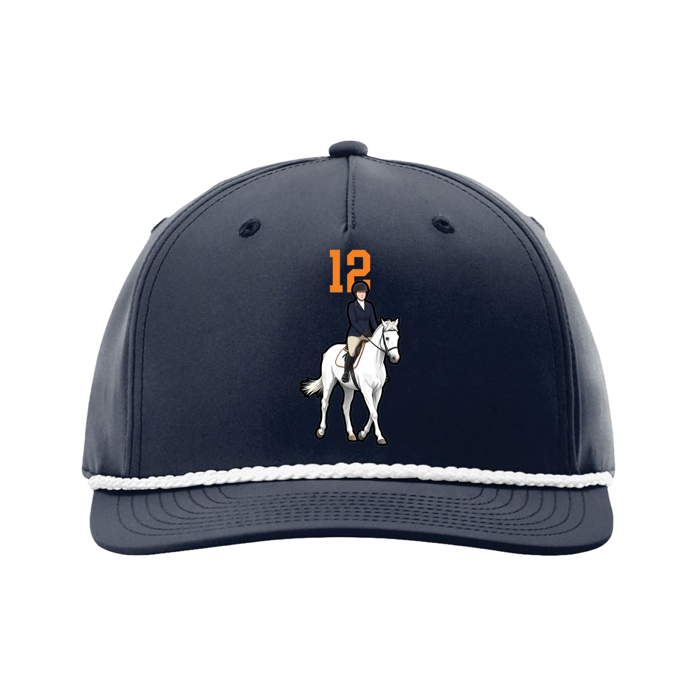 Five-Panel Classic Rope Cap — Number Top in Navy