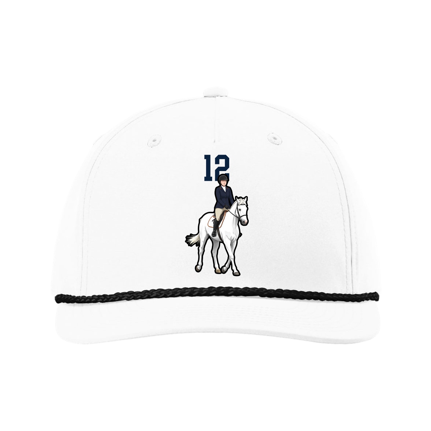 Five-Panel Classic Rope Cap — Number Top in White