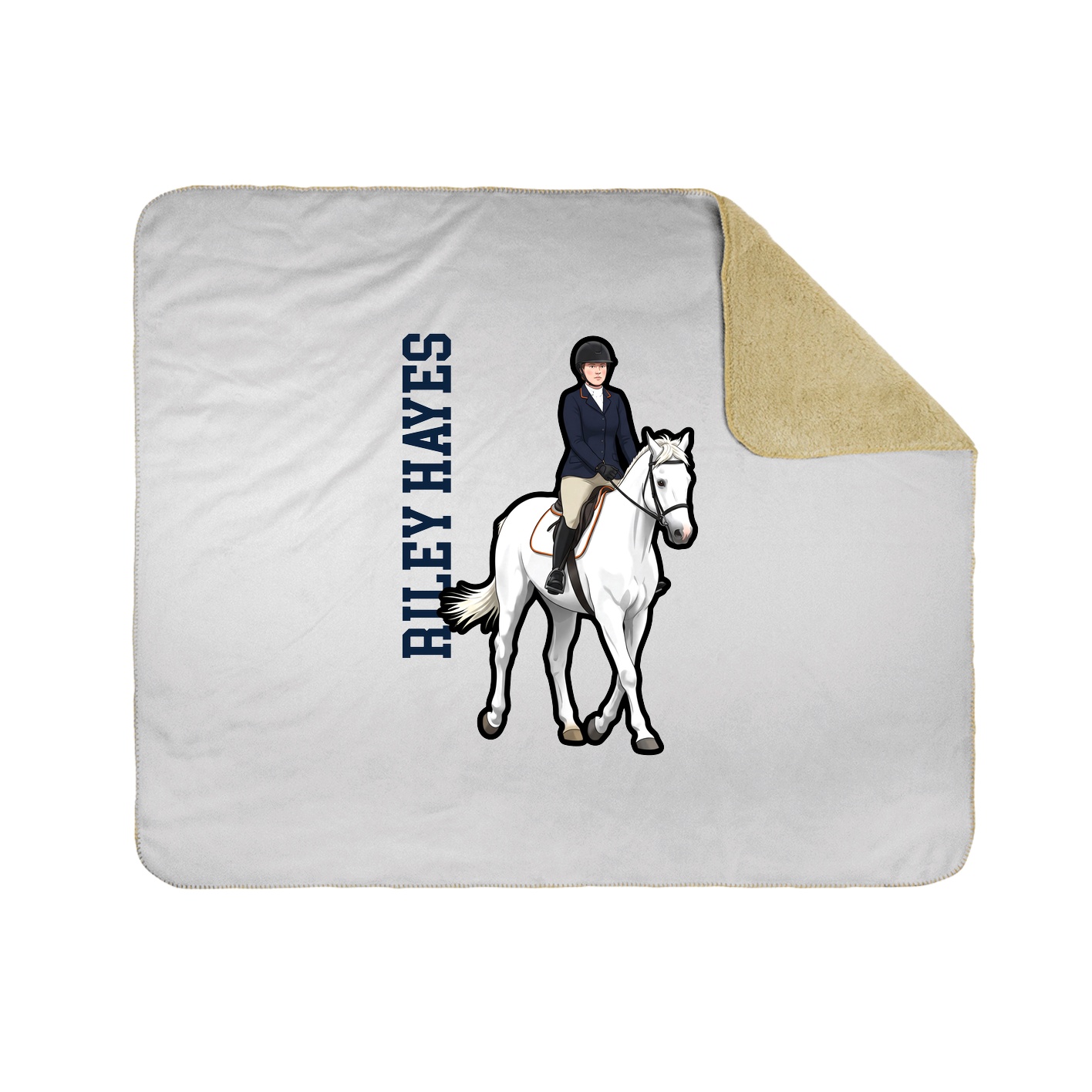 Throw Blanket — Name Vertical in White