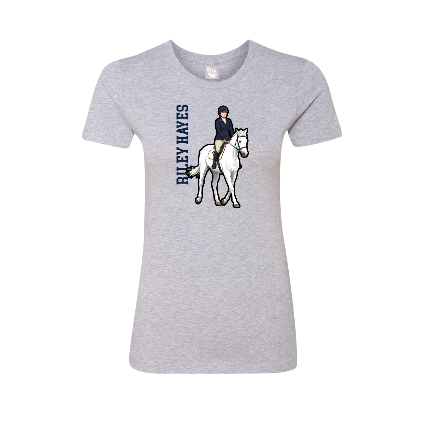 Womens Tee — Name Vertical in Grey