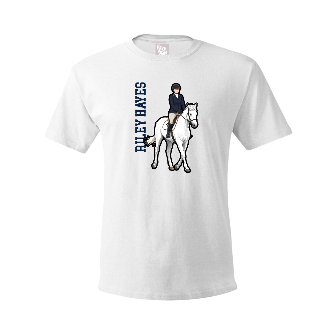 Youth Tee — Name Vertical in White