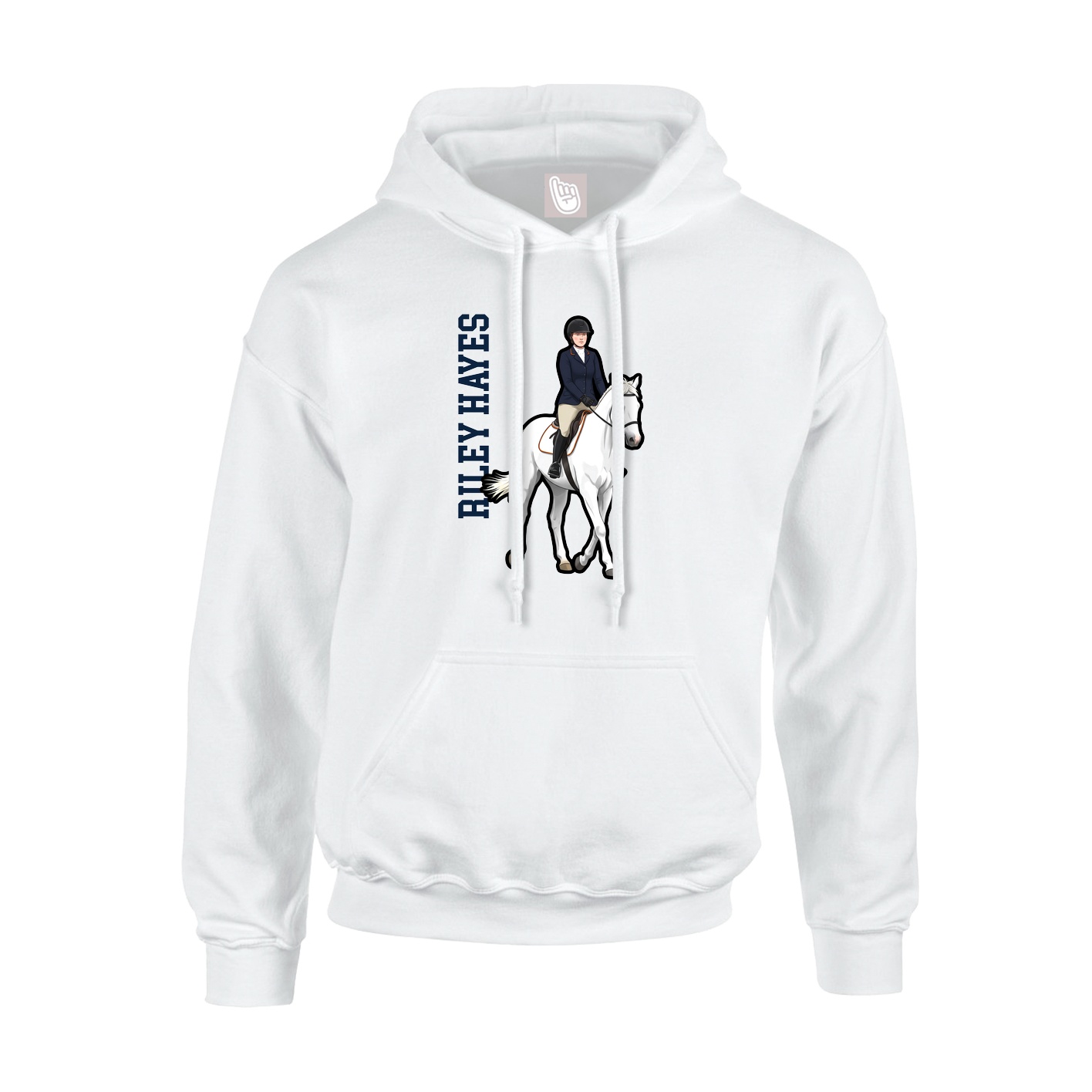 Hoodie — Name Vertical in White