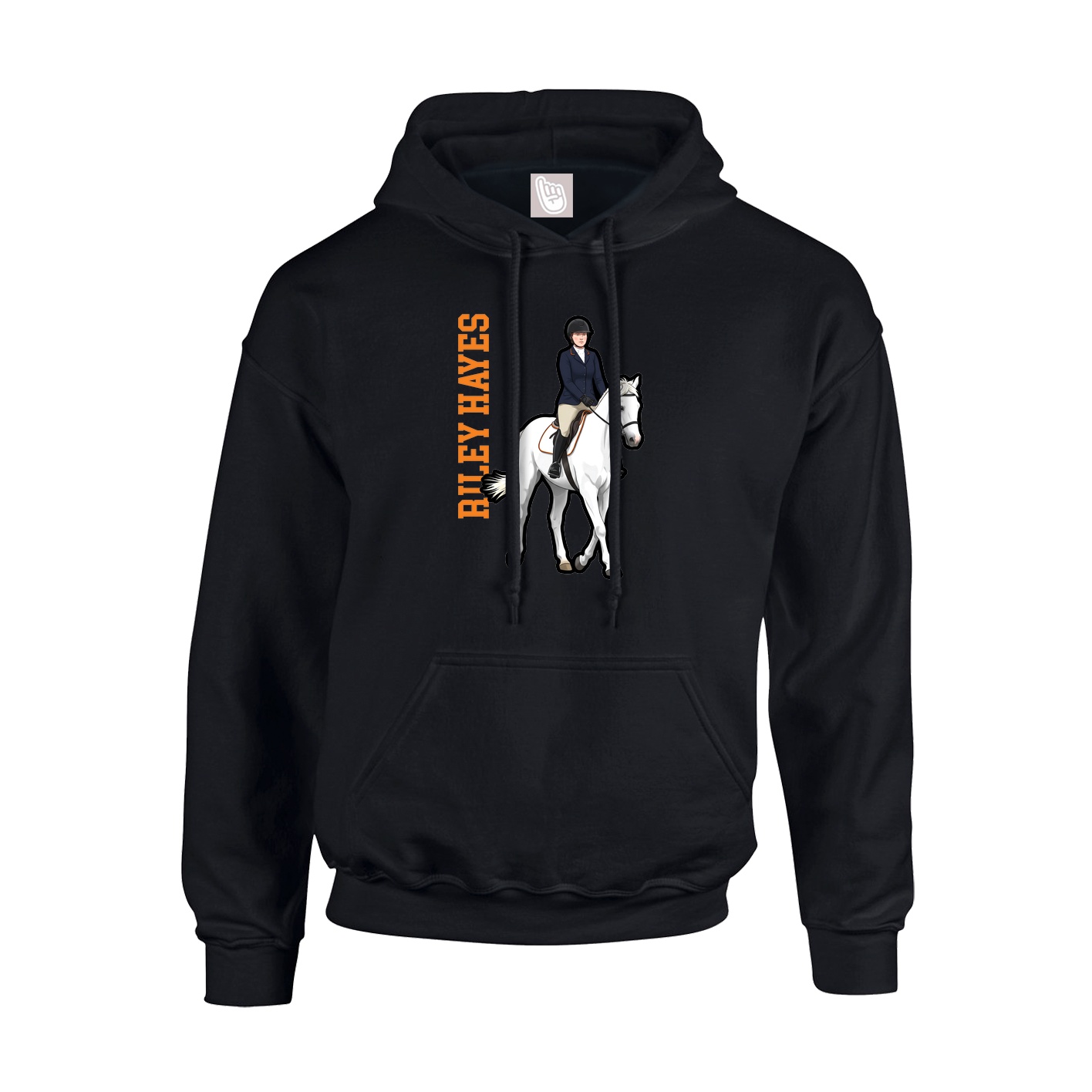 Youth Hoodie — Name Vertical in Black