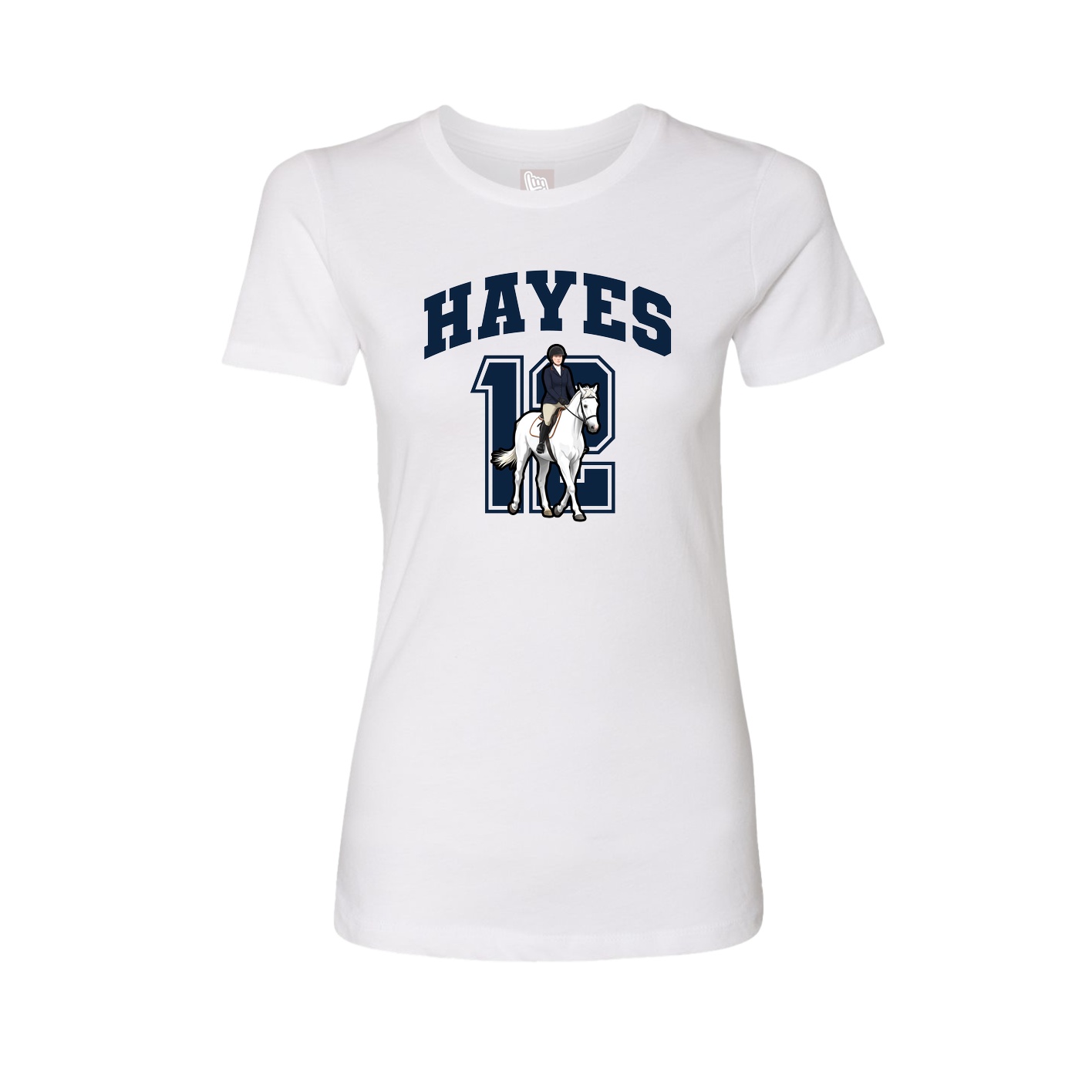 Womens Tee — Number in White