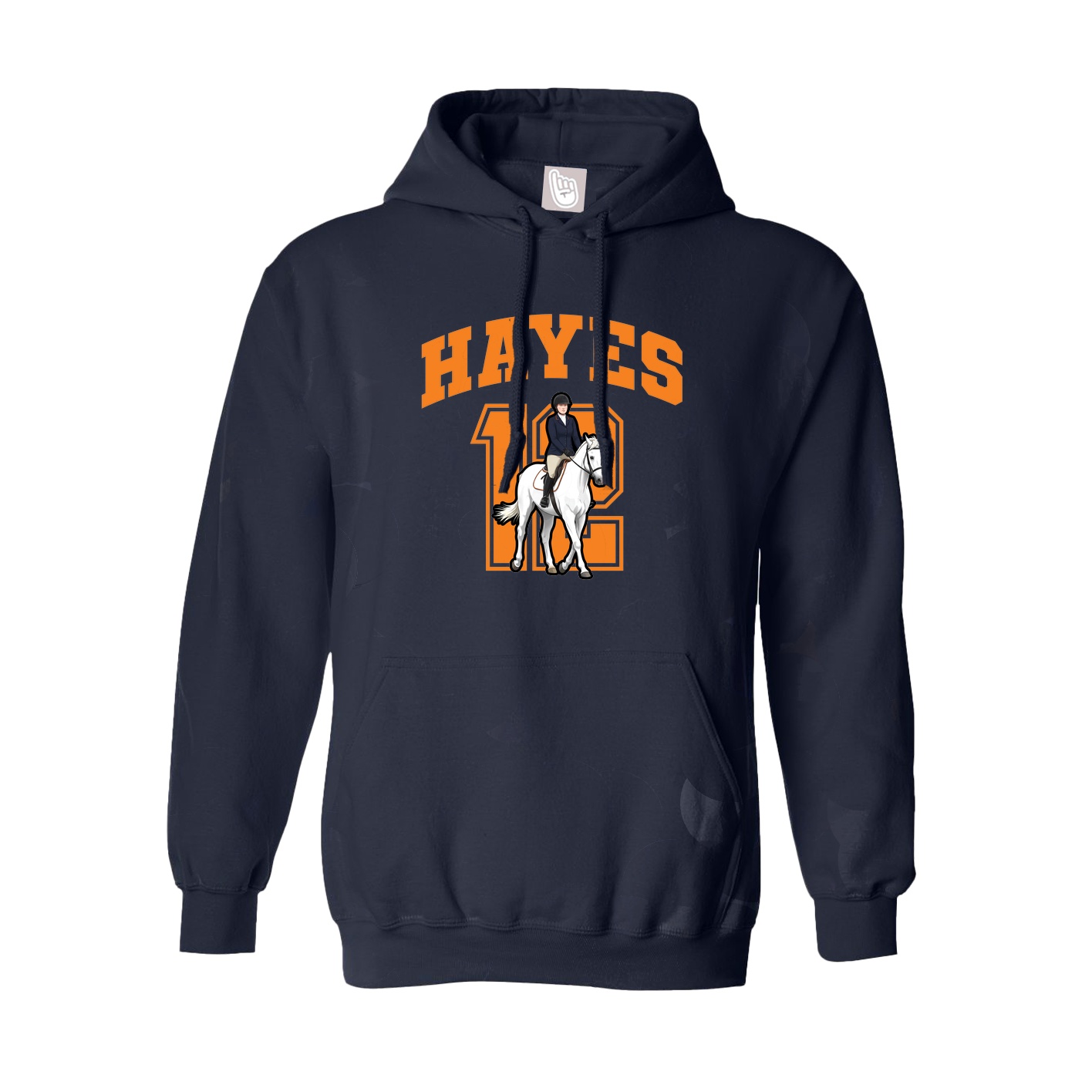 Youth Hoodie — Number in Navy