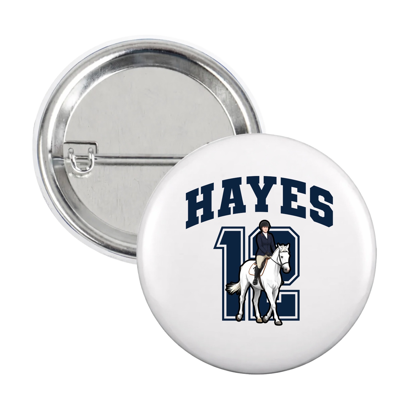 Game Day Button — Number in White