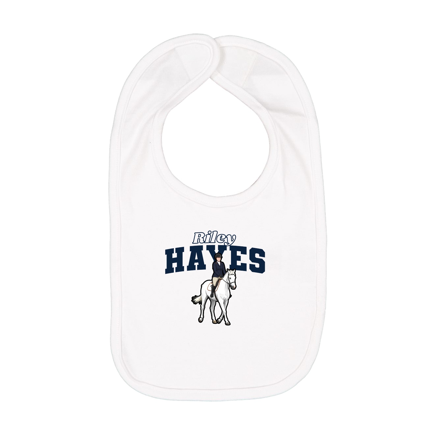 Infant Bib — Name Arch in White