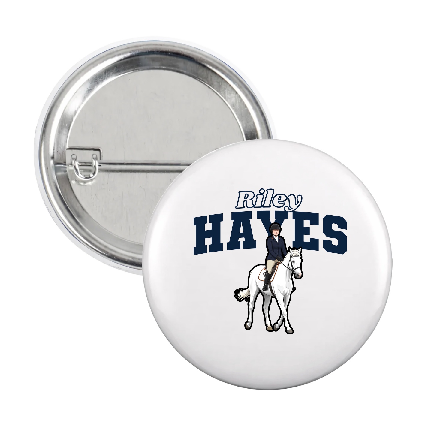 Game Day Button — Name Arch in White