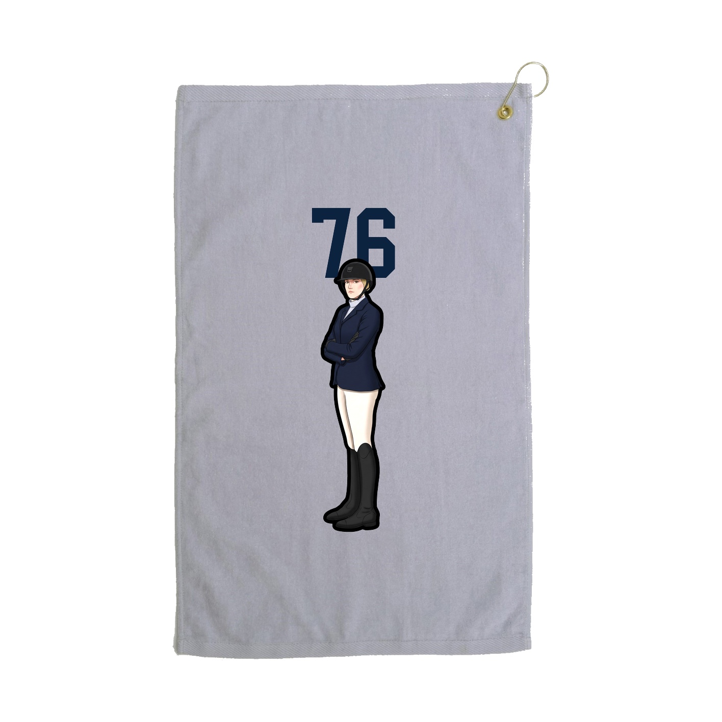 Golf Towel — Number Top in Grey