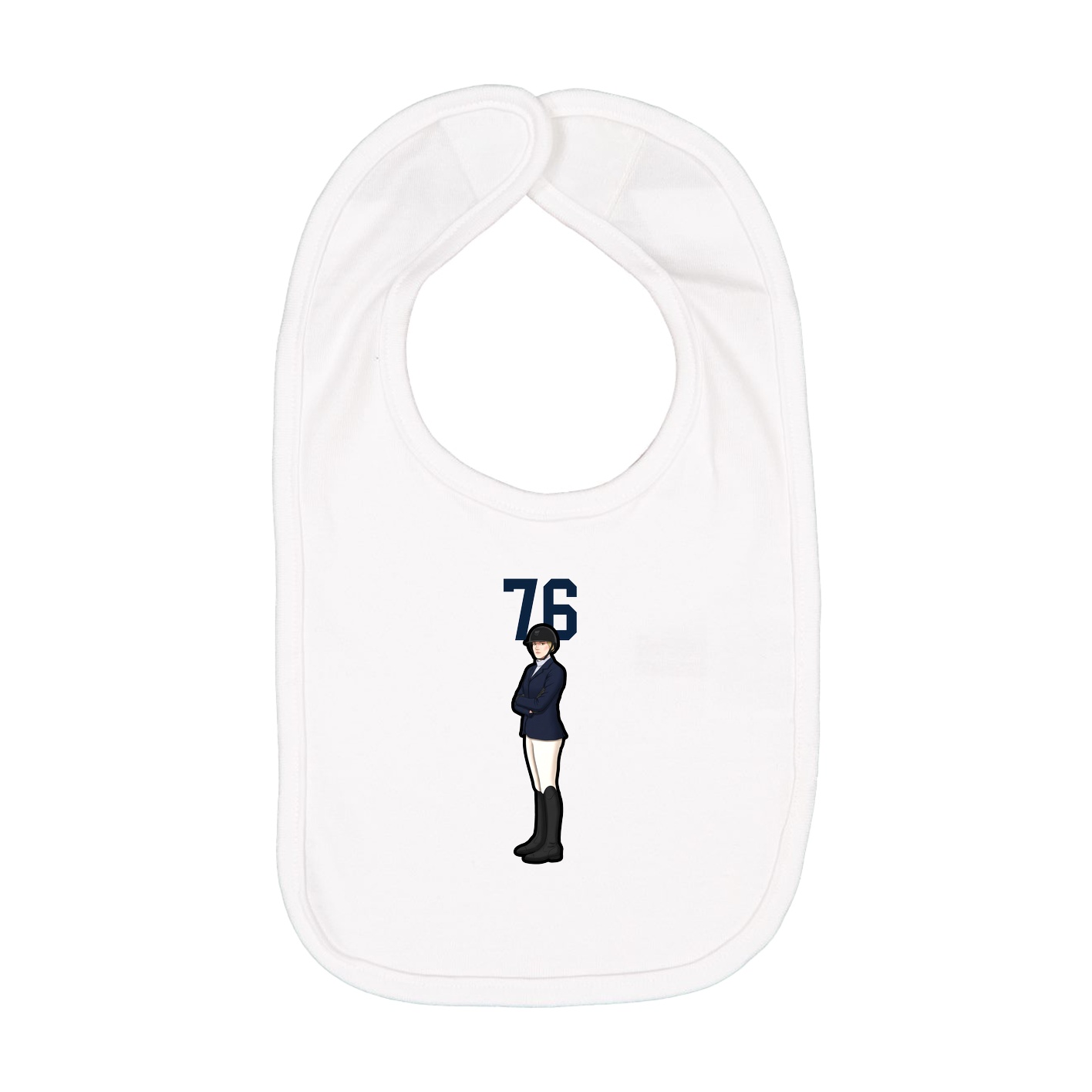 Infant Bib — Number Top in White