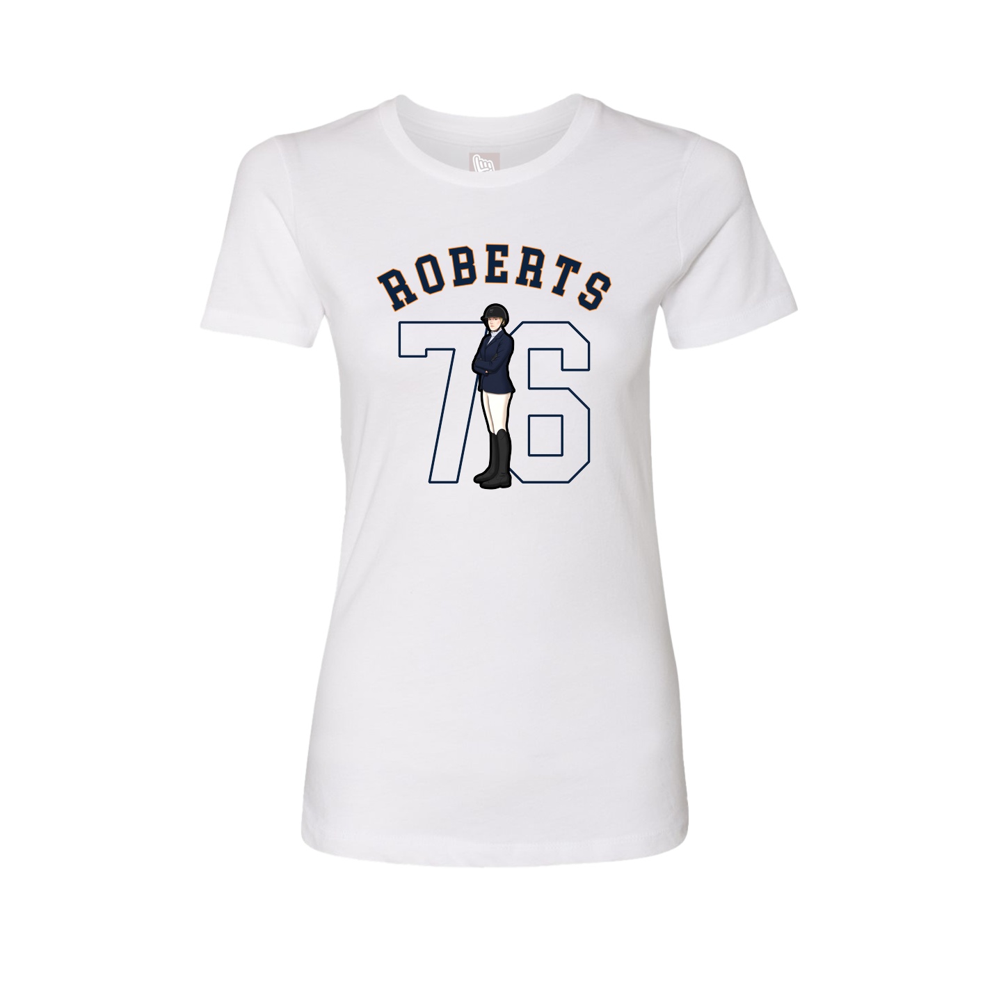 Fitted Women's Tee — Shirsey Arch in White