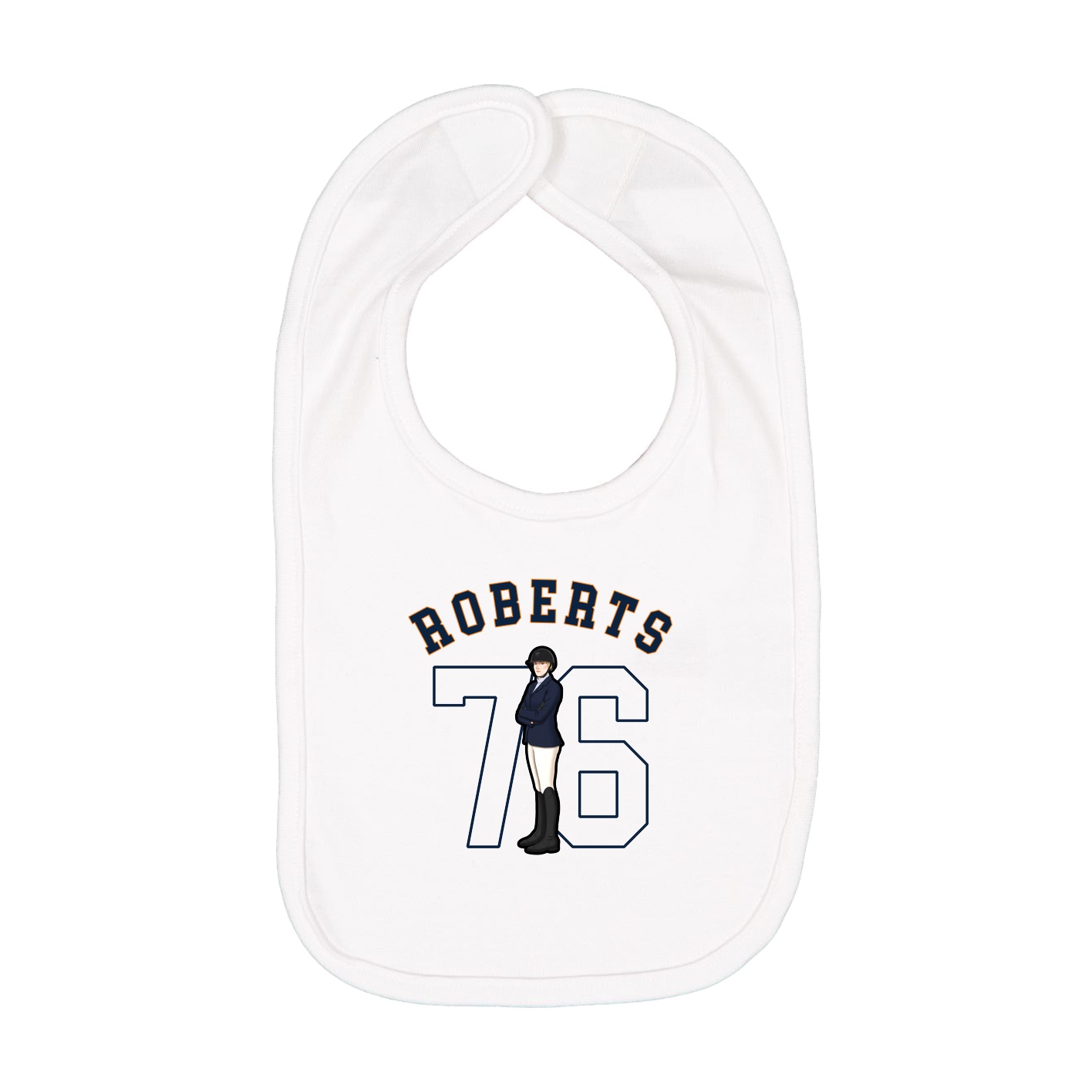 Infant Bib — Shirsey Arch in White