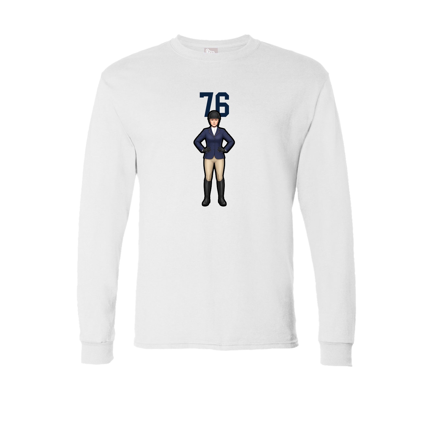 Long Sleeve Tee — Number Top in White