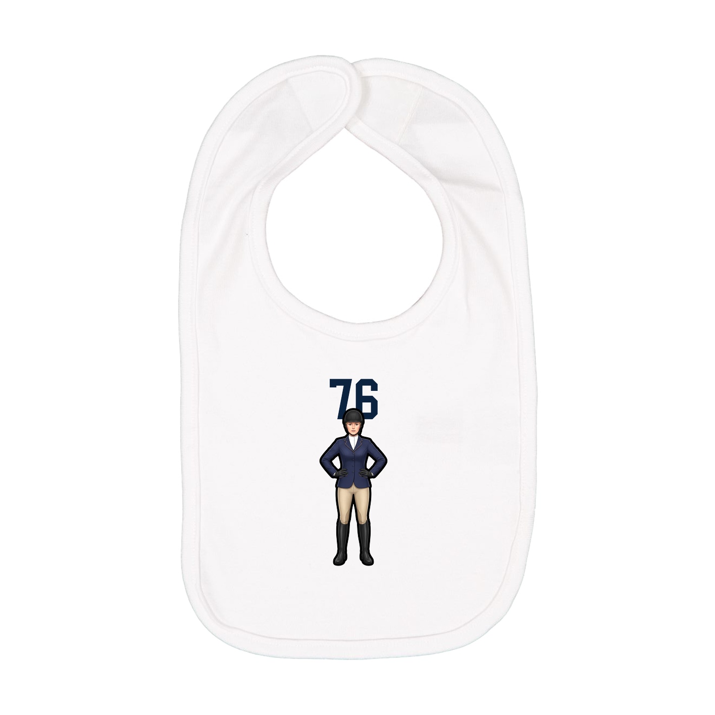 Infant Bib — Number Top in White