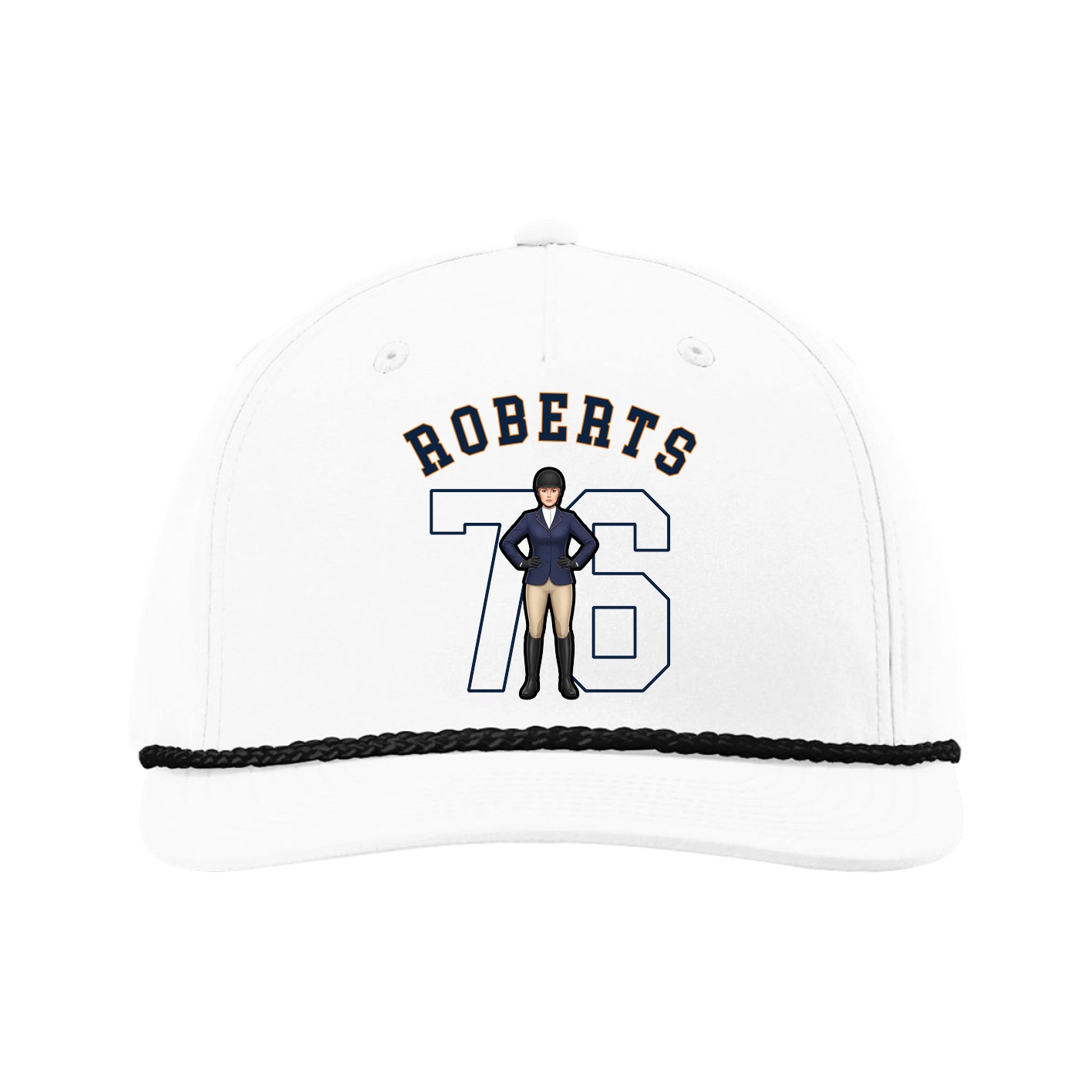 Five-Panel Classic Rope Cap — Shirsey Arch in White