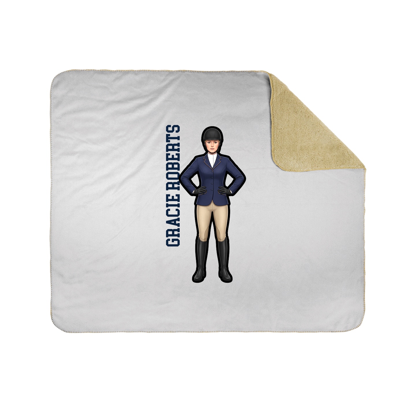 Throw Blanket — Name Vertical in White