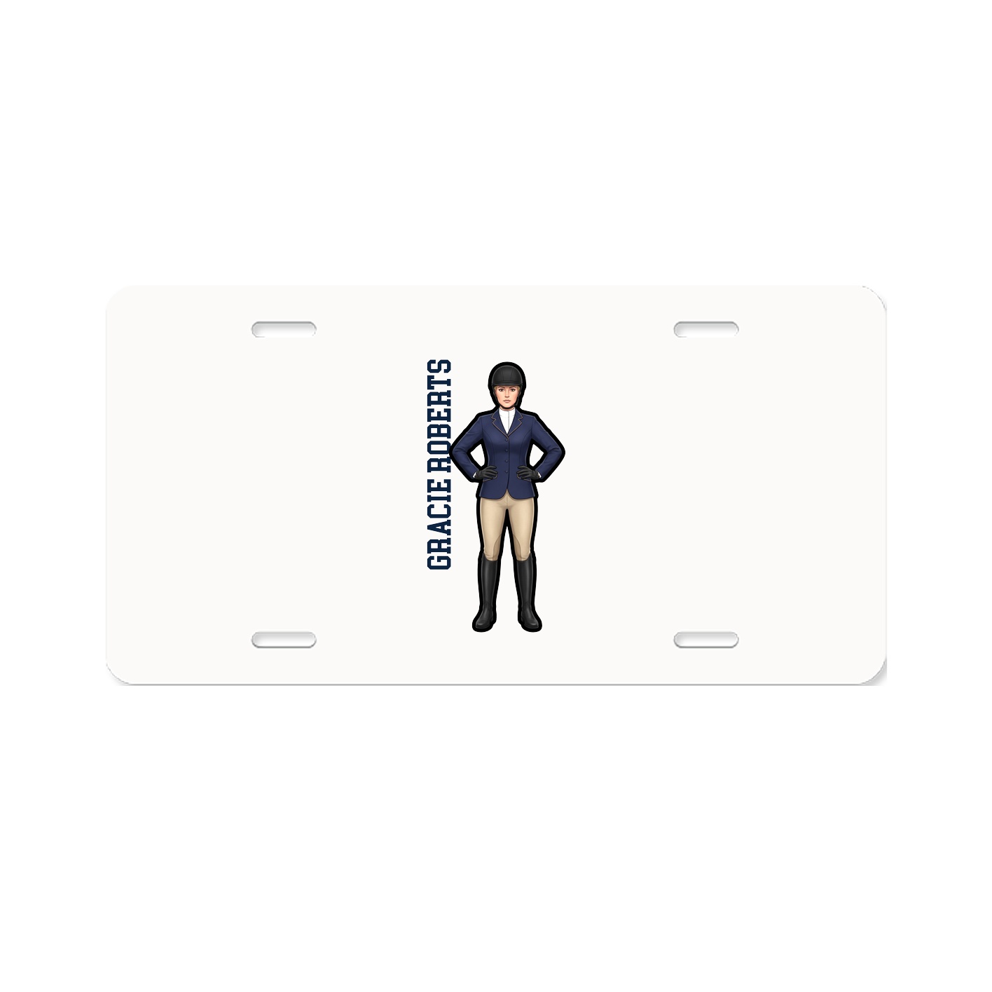License Plate — Name Vertical in Classic