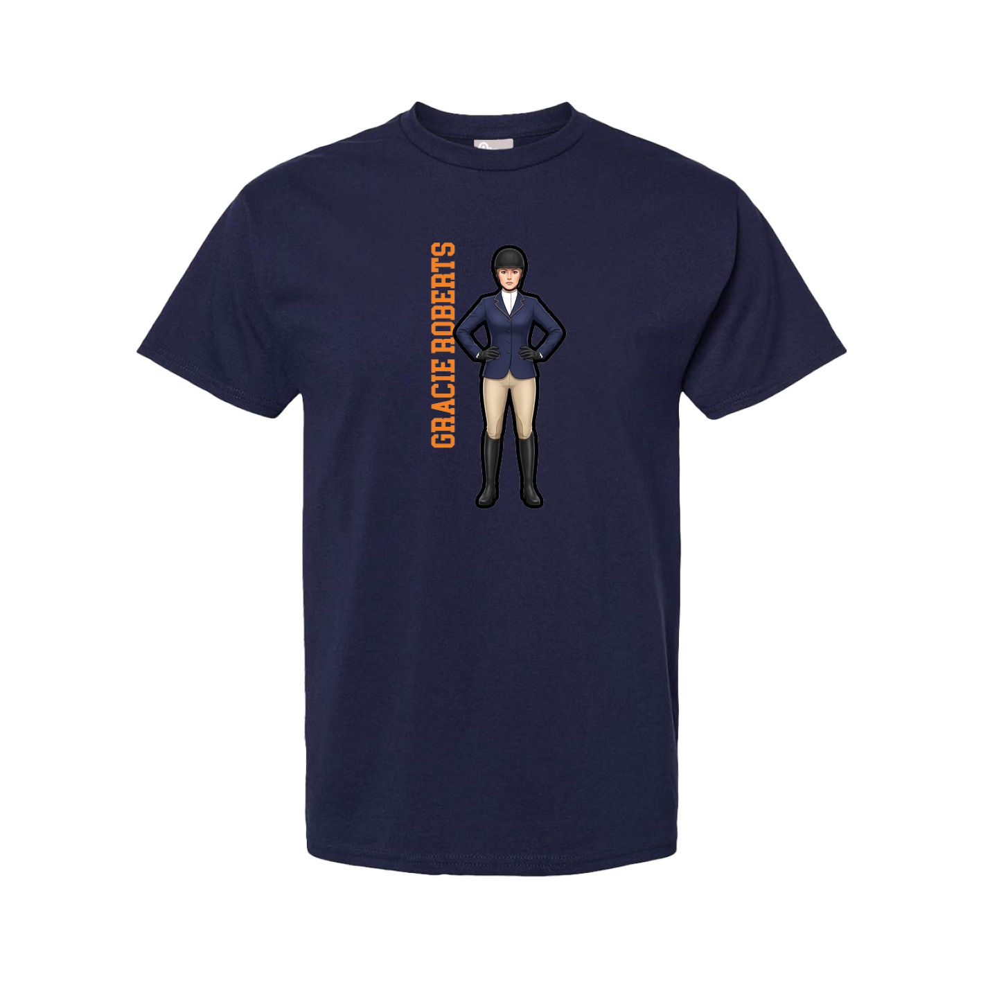 Youth Tee — Name Vertical in Navy