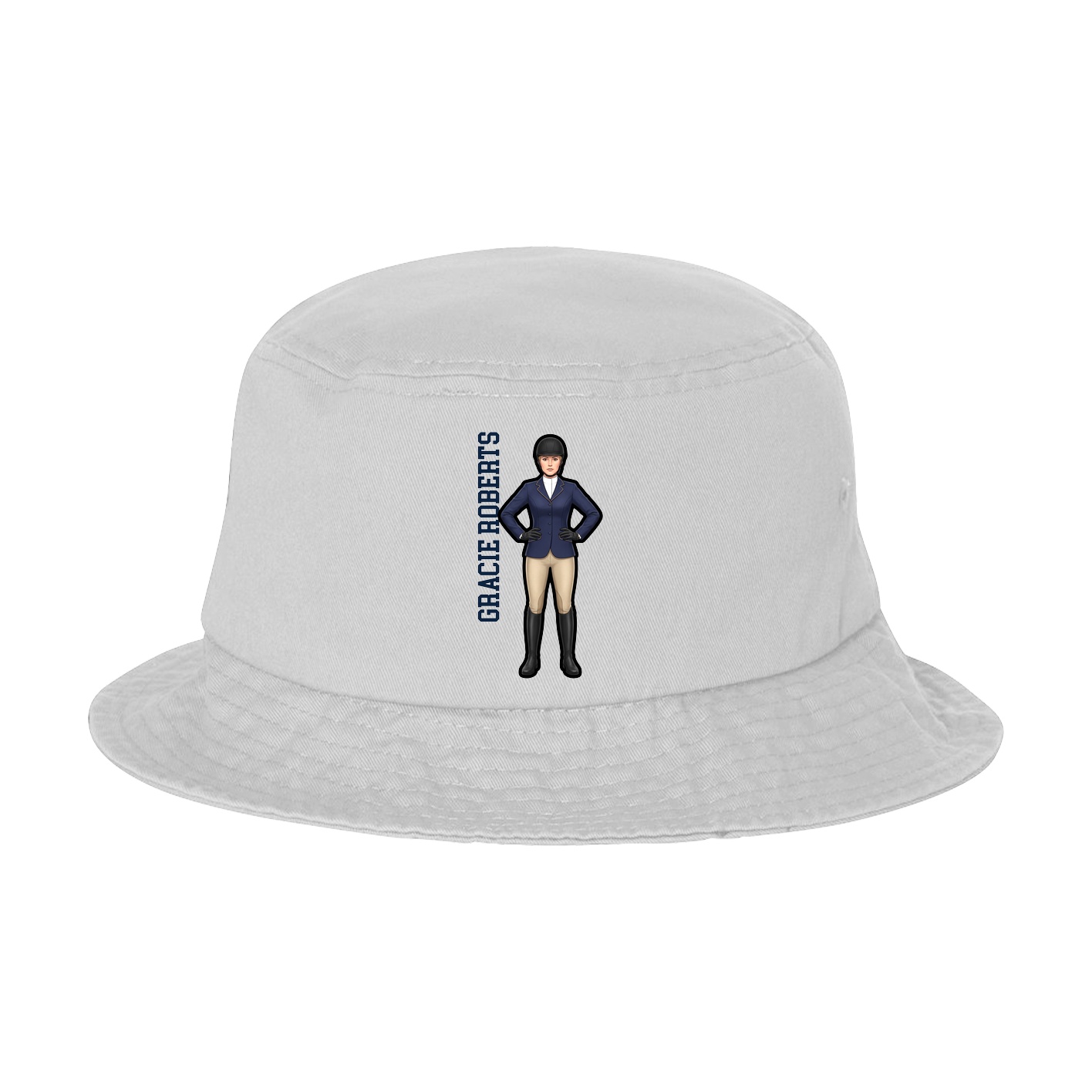 Bucket Cap — Name Vertical in White