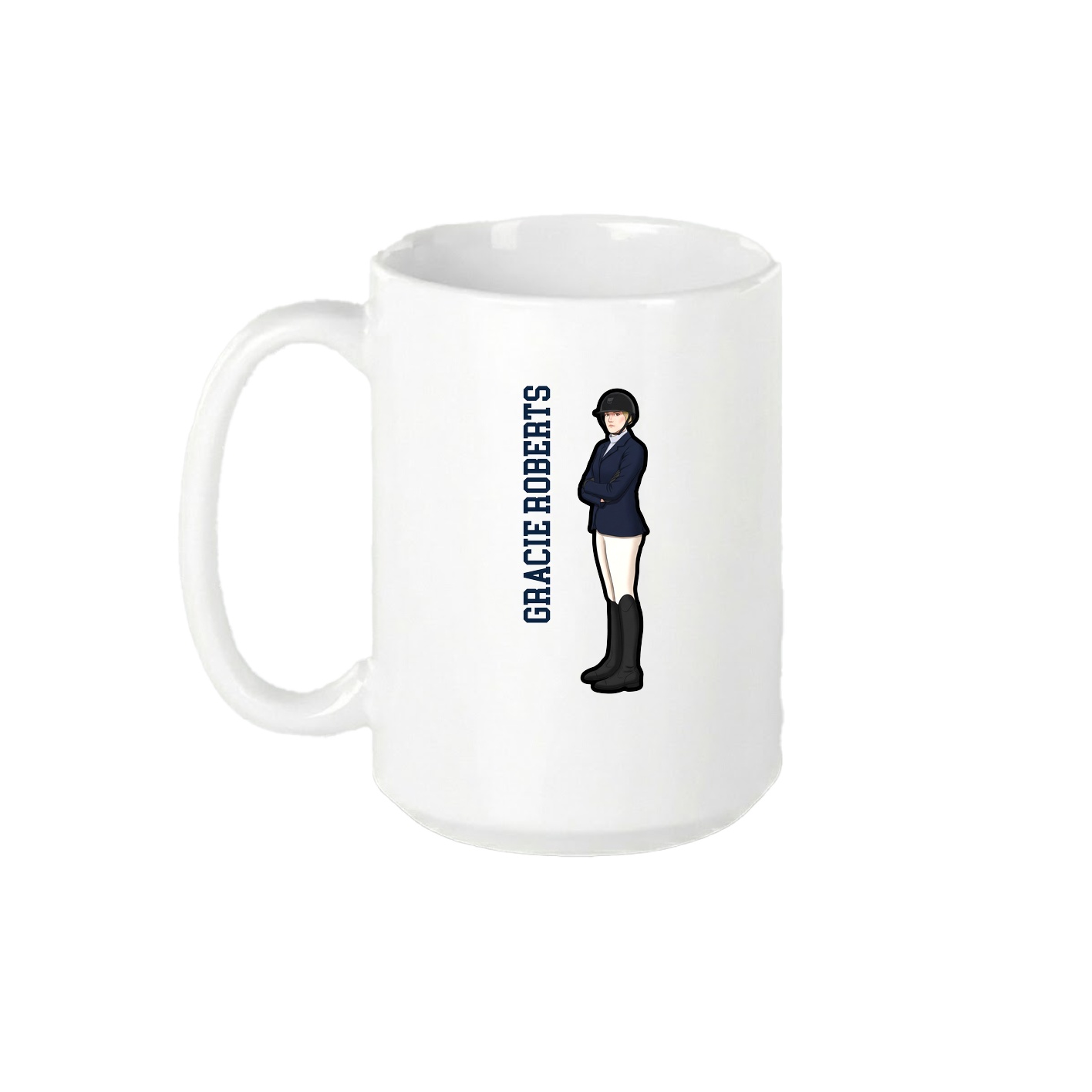 15oz Coffee Mug — Name Vertical in White