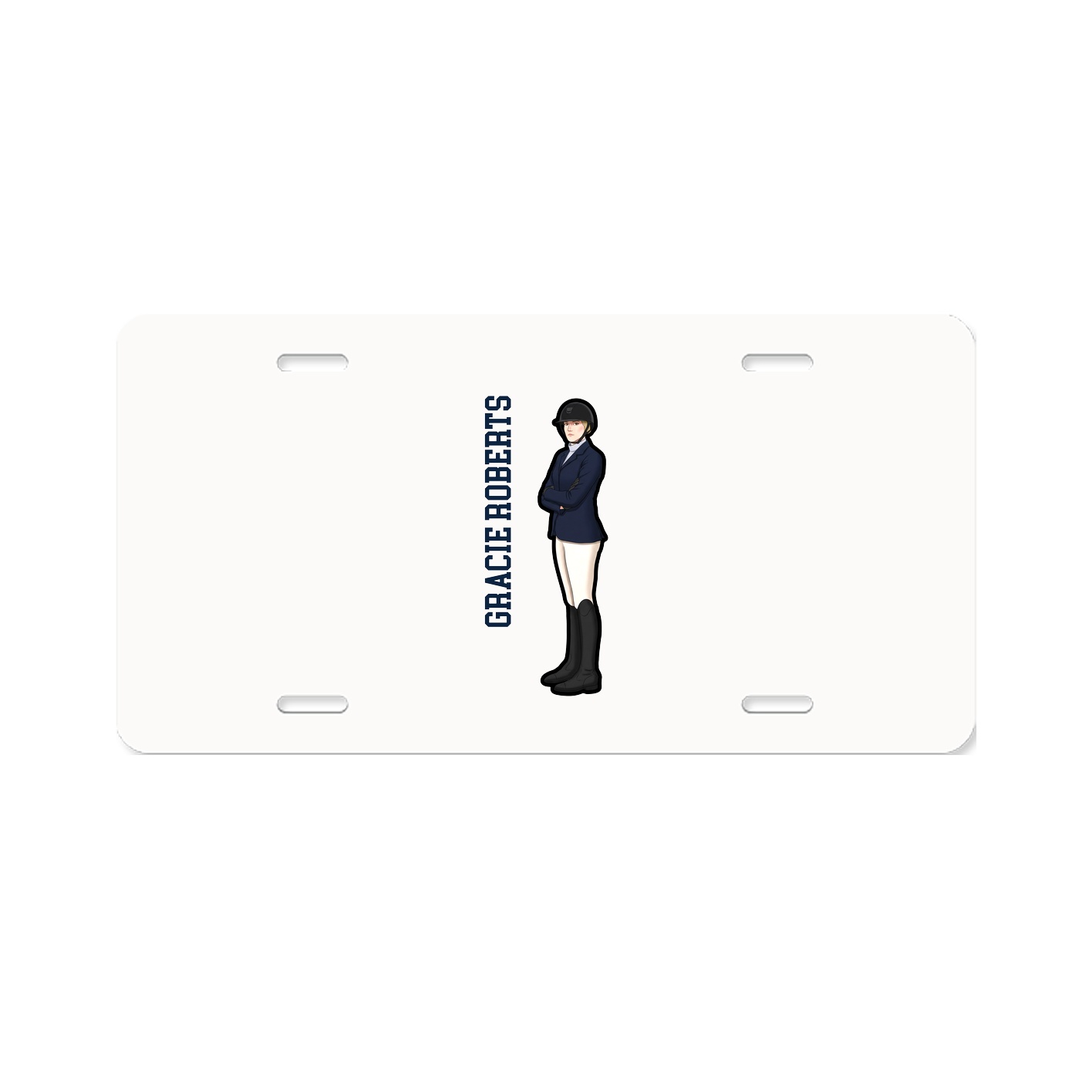 License Plate — Name Vertical in Classic