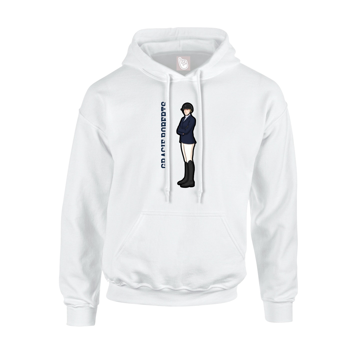 Hoodie — Name Vertical in White