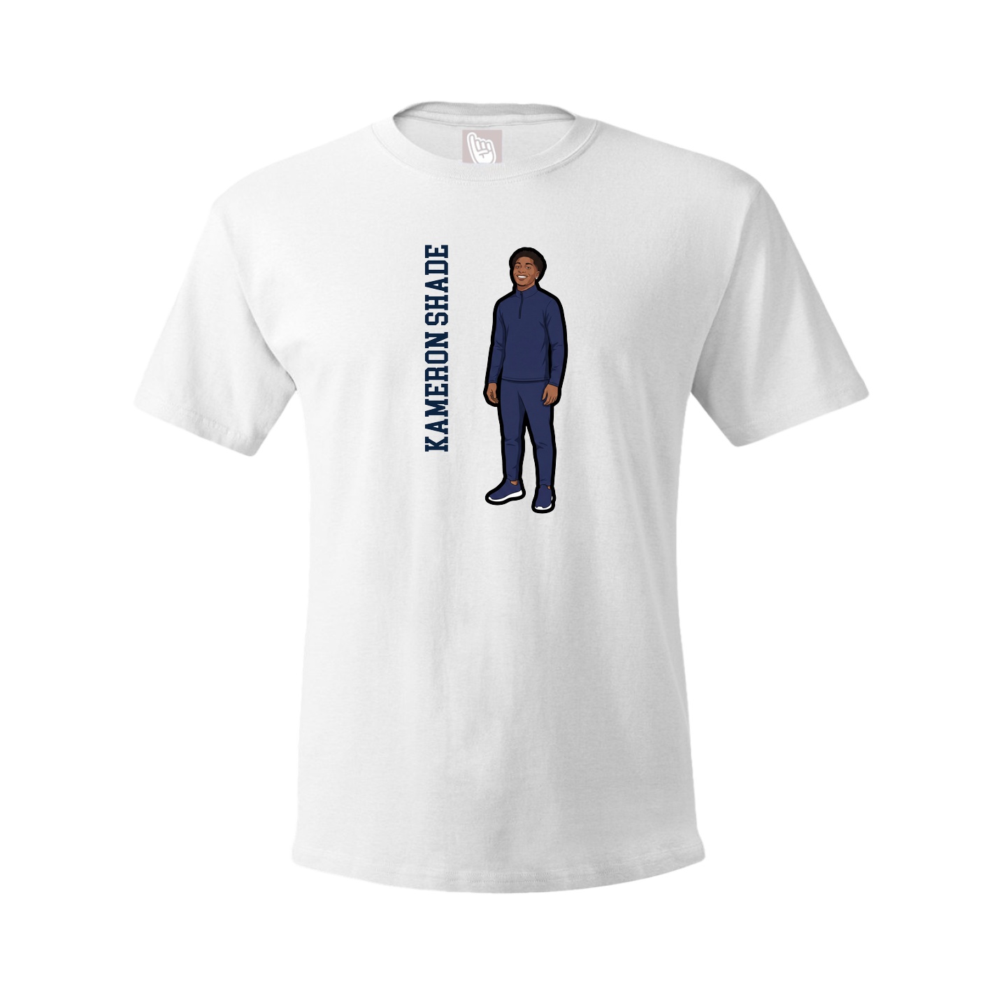 Youth Tee — Name Vertical in White