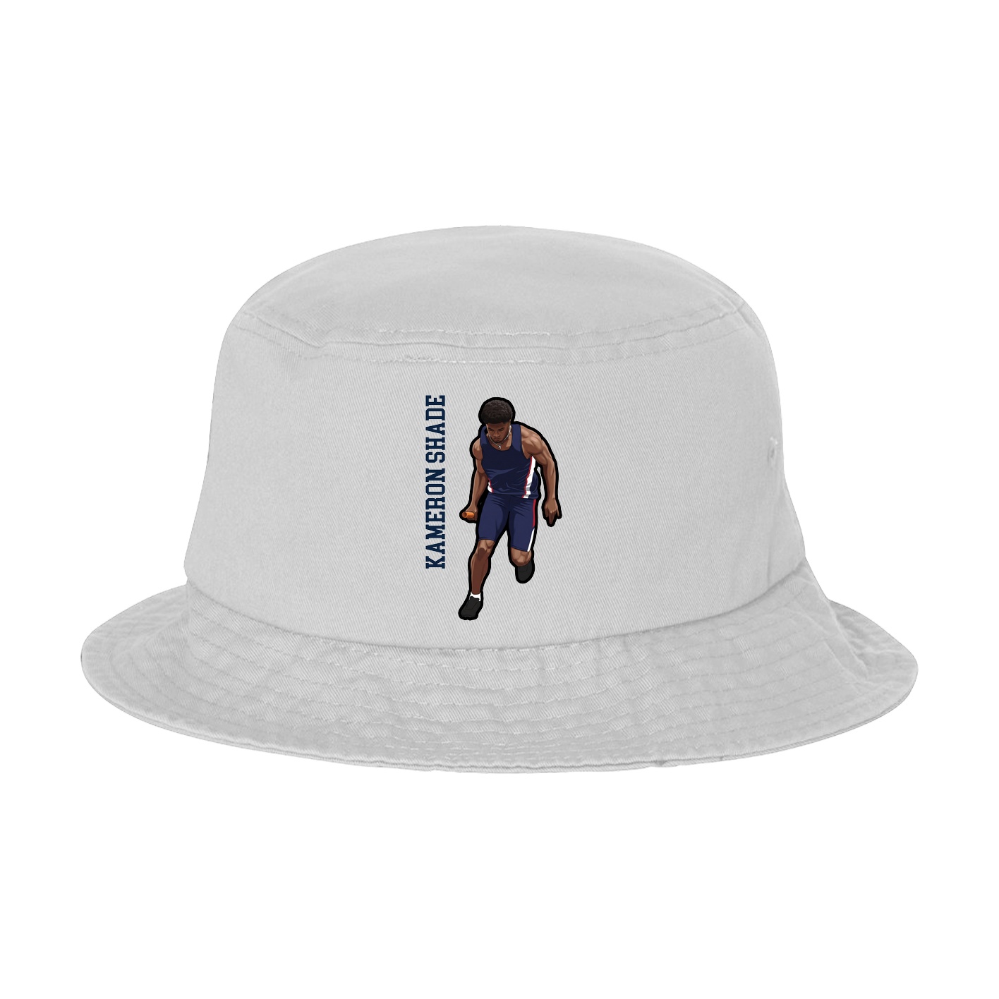 Bucket Cap — Name Vertical in White