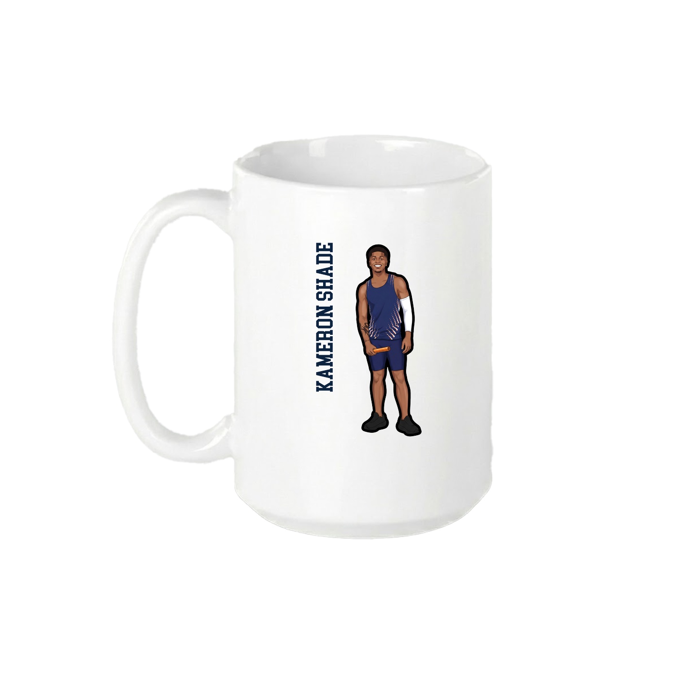 15oz Coffee Mug — Name Vertical in White