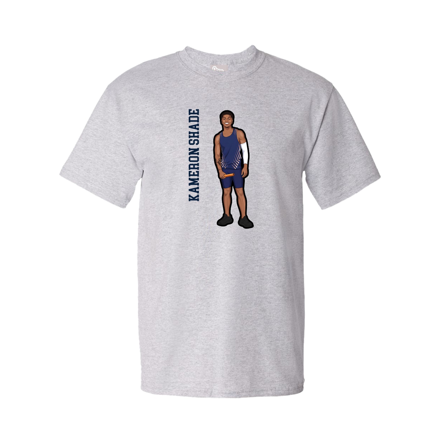 Youth Tee — Name Vertical in Grey