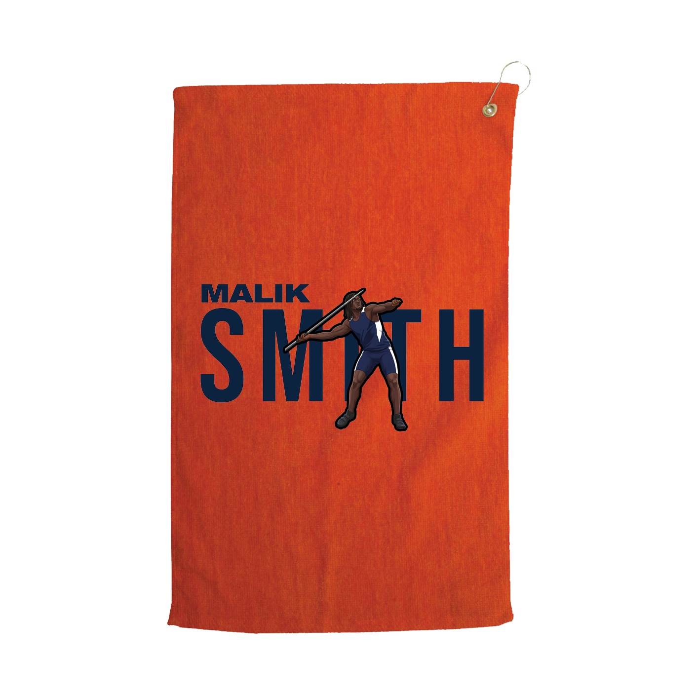 Golf Towel — Player Name in Orange