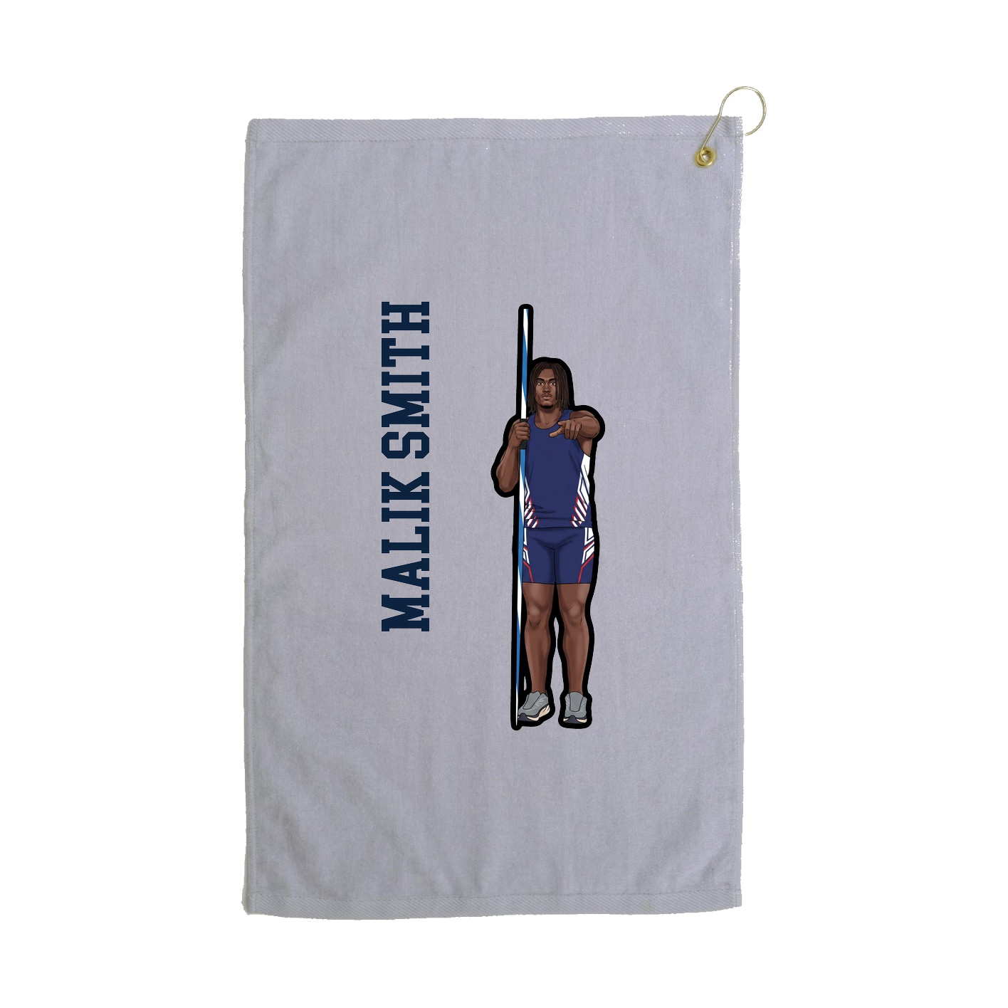 Golf Towel — Name Vertical in Grey