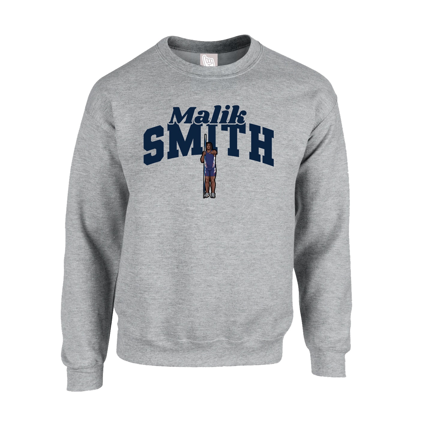 Fleece Crew — Signature Arch in Grey