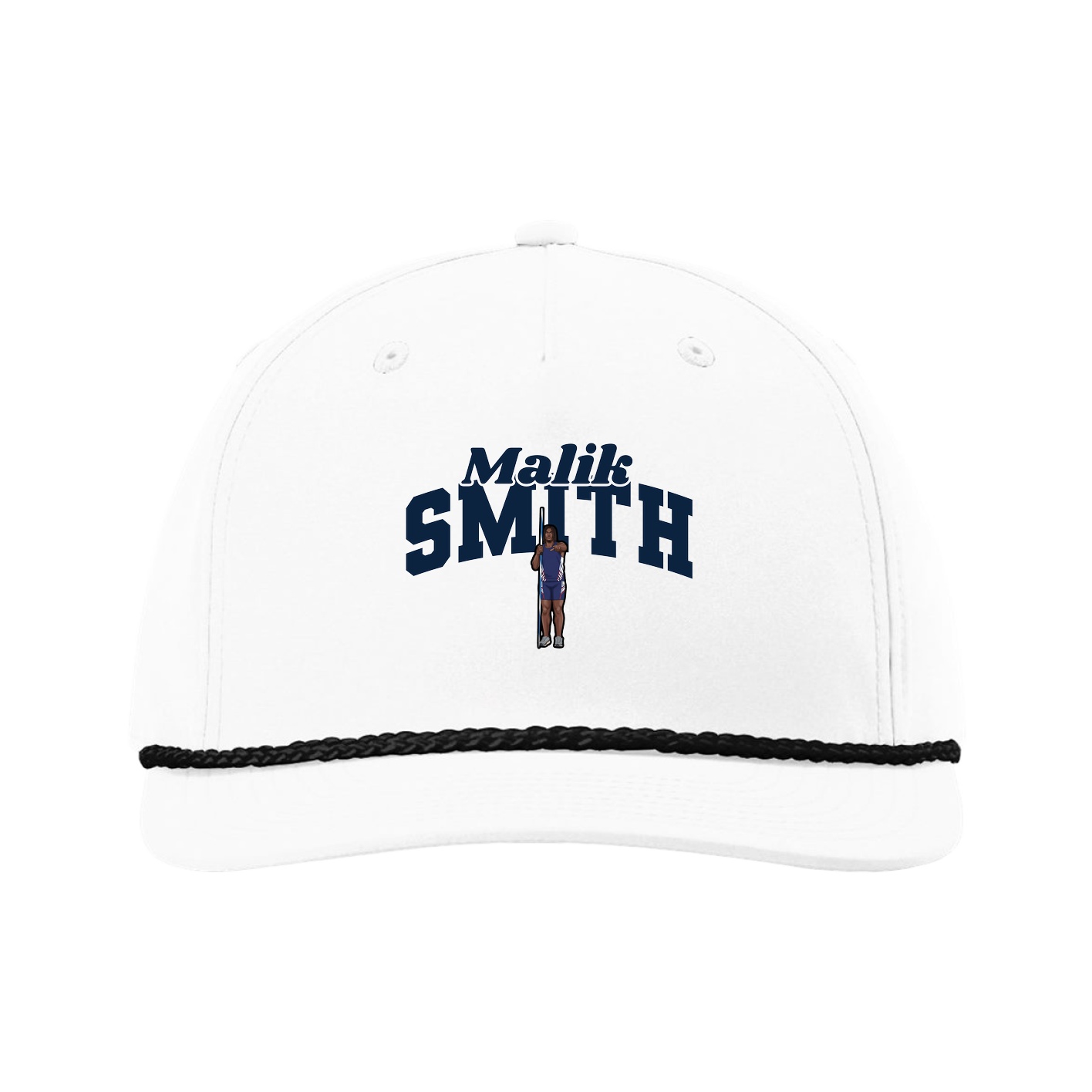 Five-Panel Classic Rope Cap — Signature Arch in White