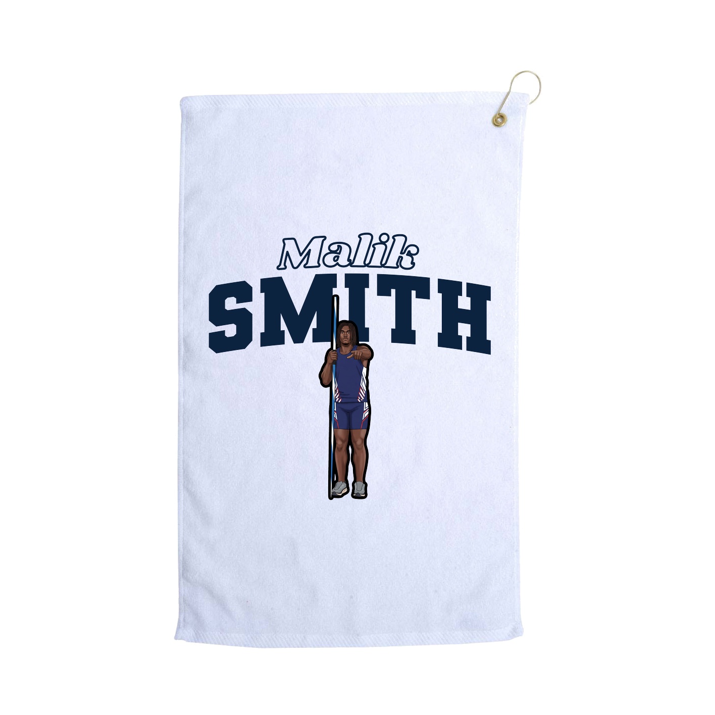 Golf Towel — Name Arch in White