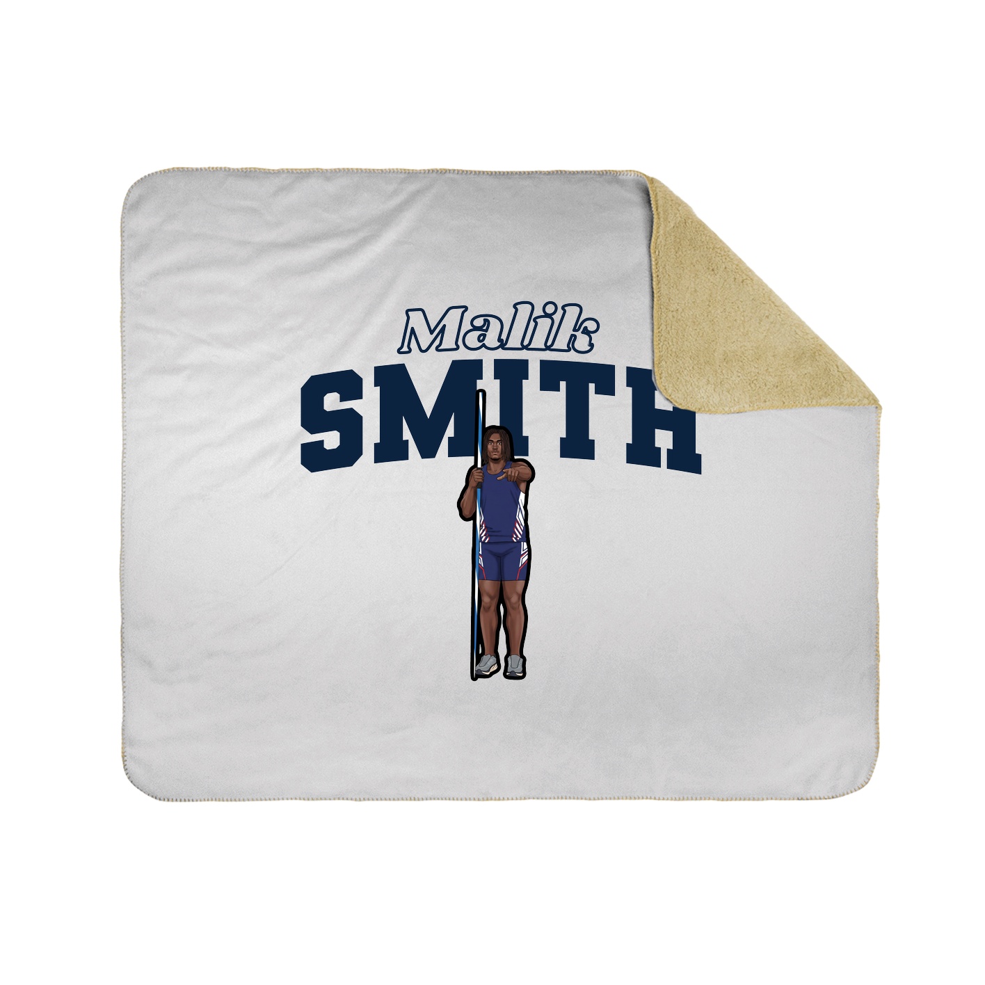 Throw Blanket — Name Arch in White