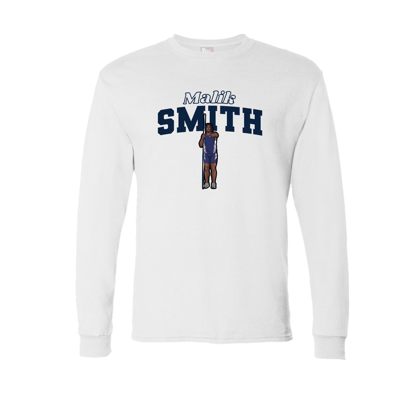 Long Sleeve Tee — Name Arch in White