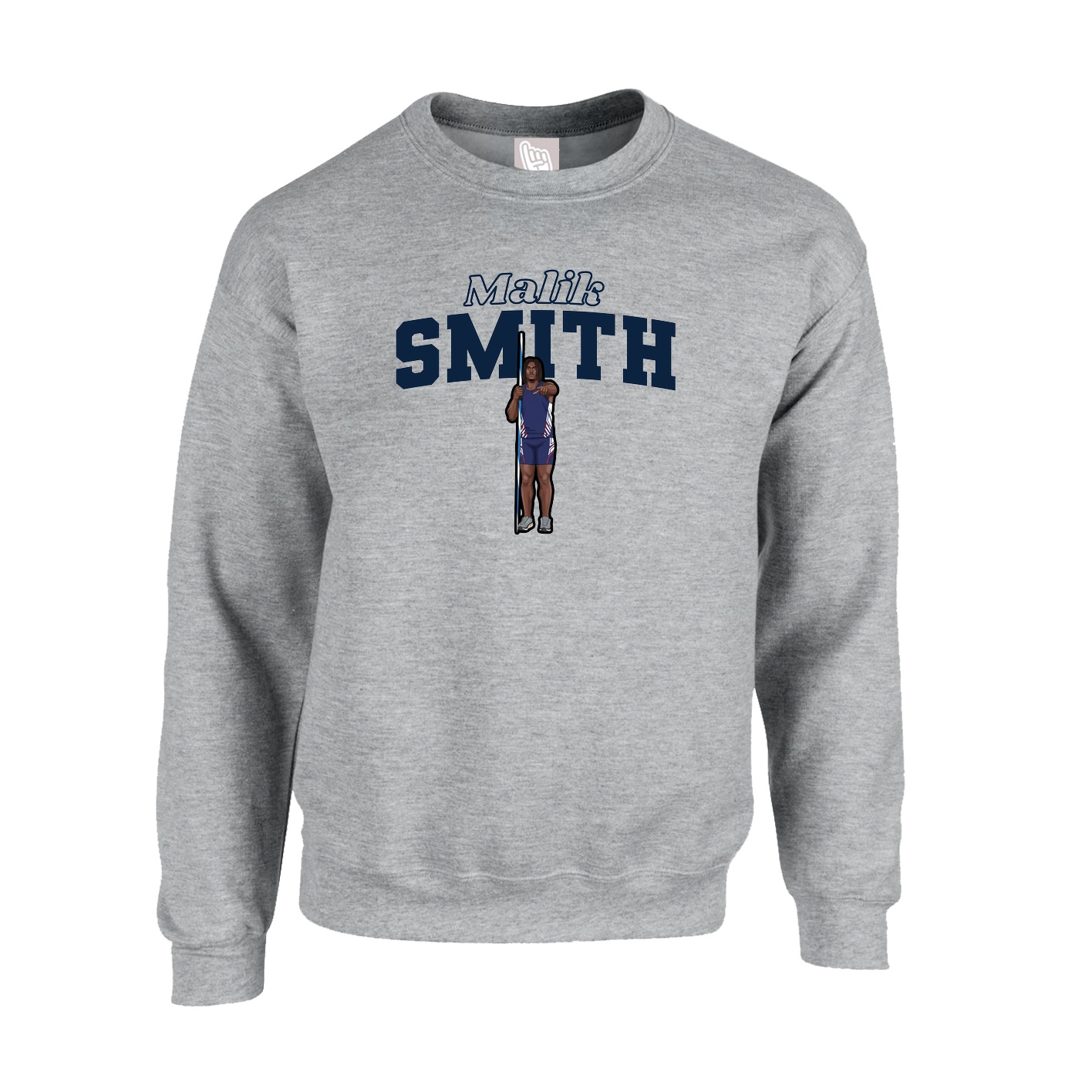 Fleece Crew — Name Arch in Grey