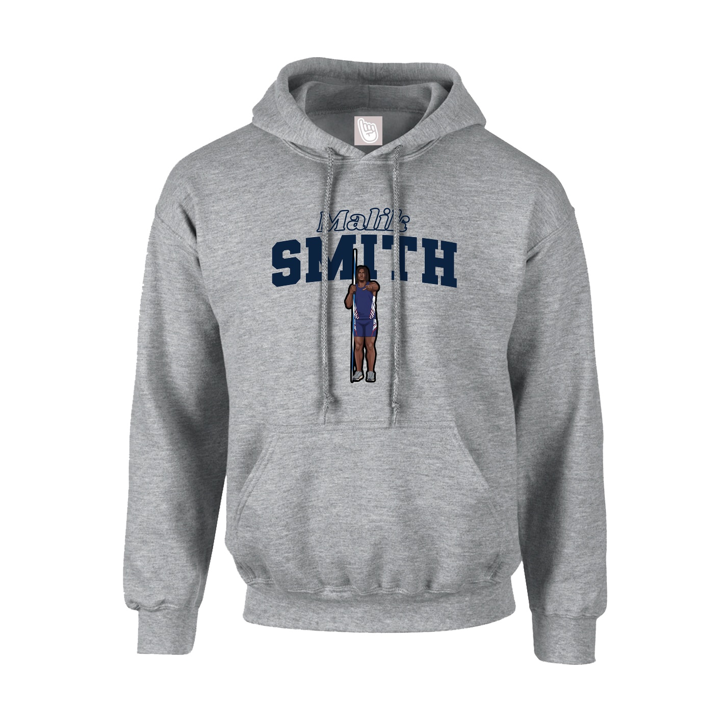 Youth Hoodie — Name Arch in Grey