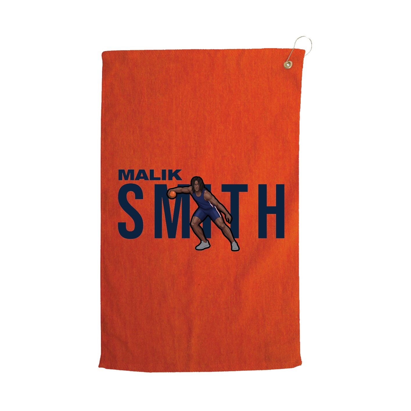 Golf Towel — Player Name in Orange