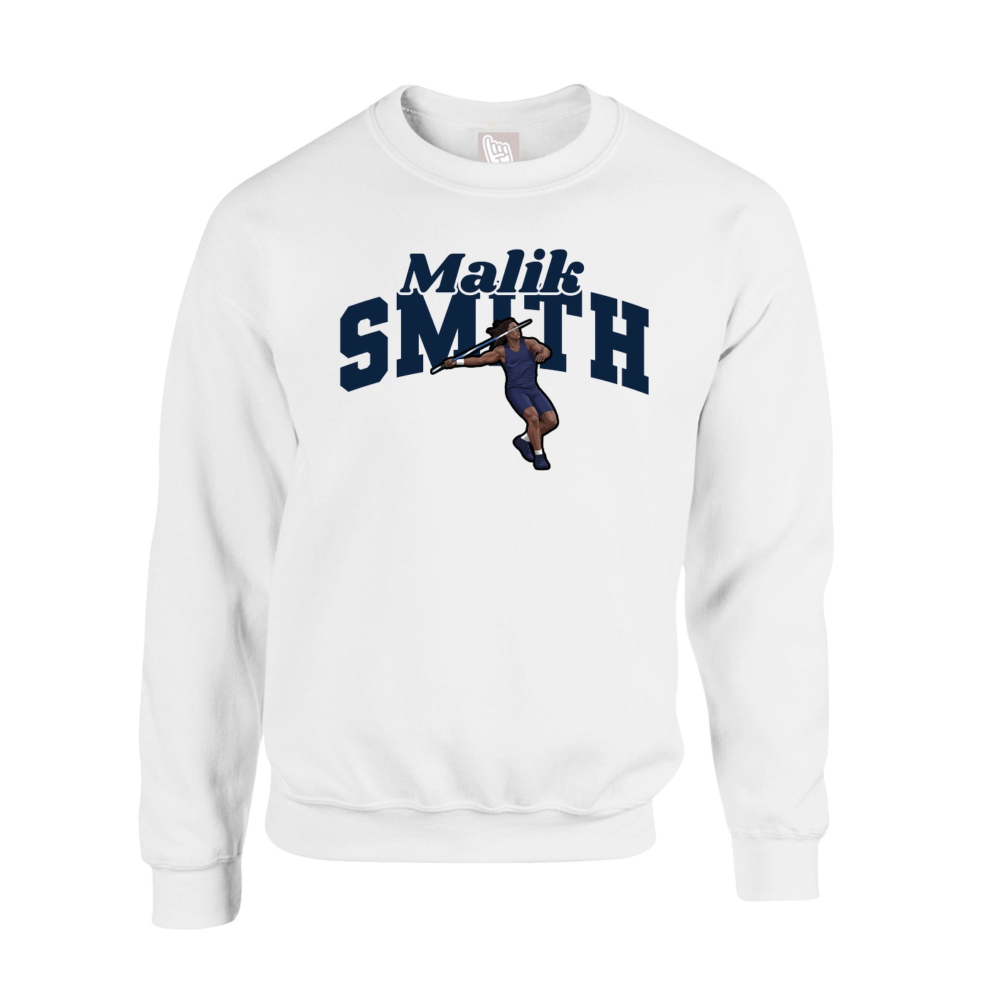 Fleece Crew — Signature Arch in White