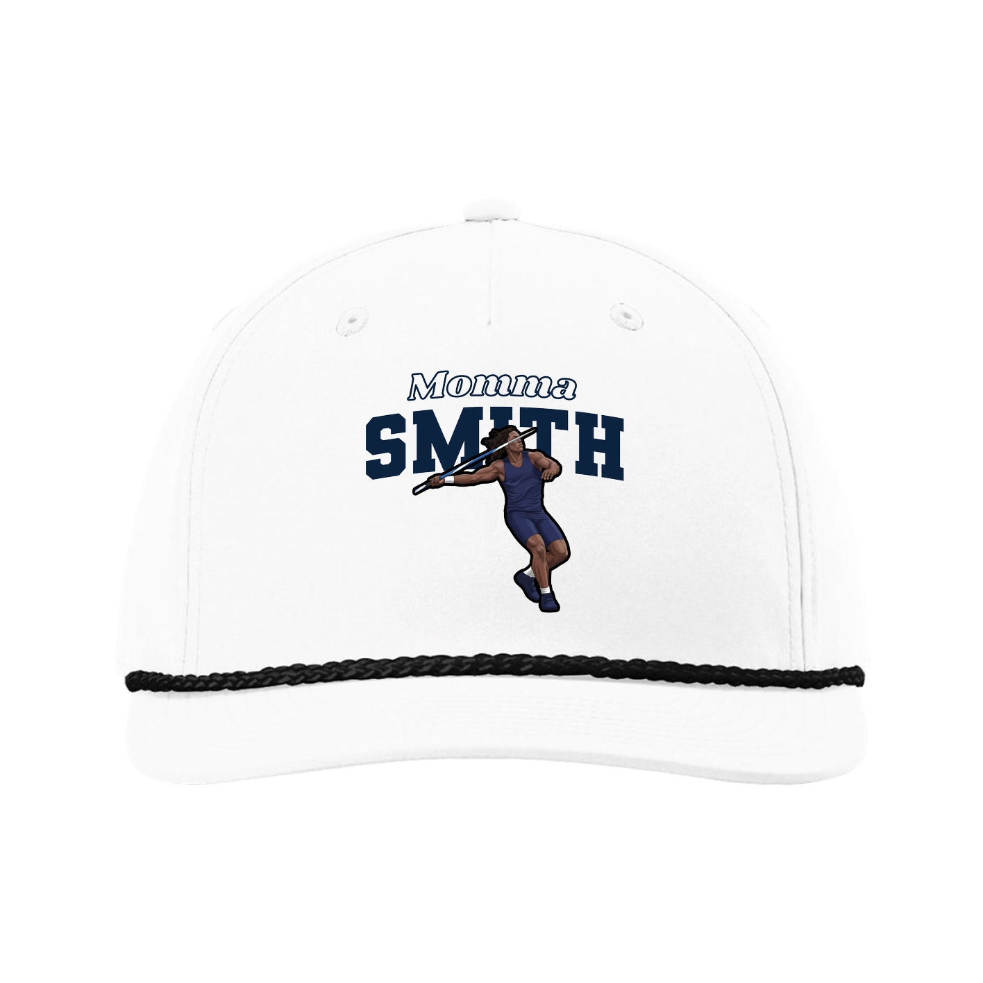 Five-Panel Classic Rope Cap — Mothers Day Block in White