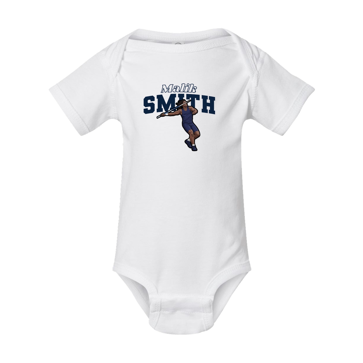 Baby Onesie — Name Arch in White
