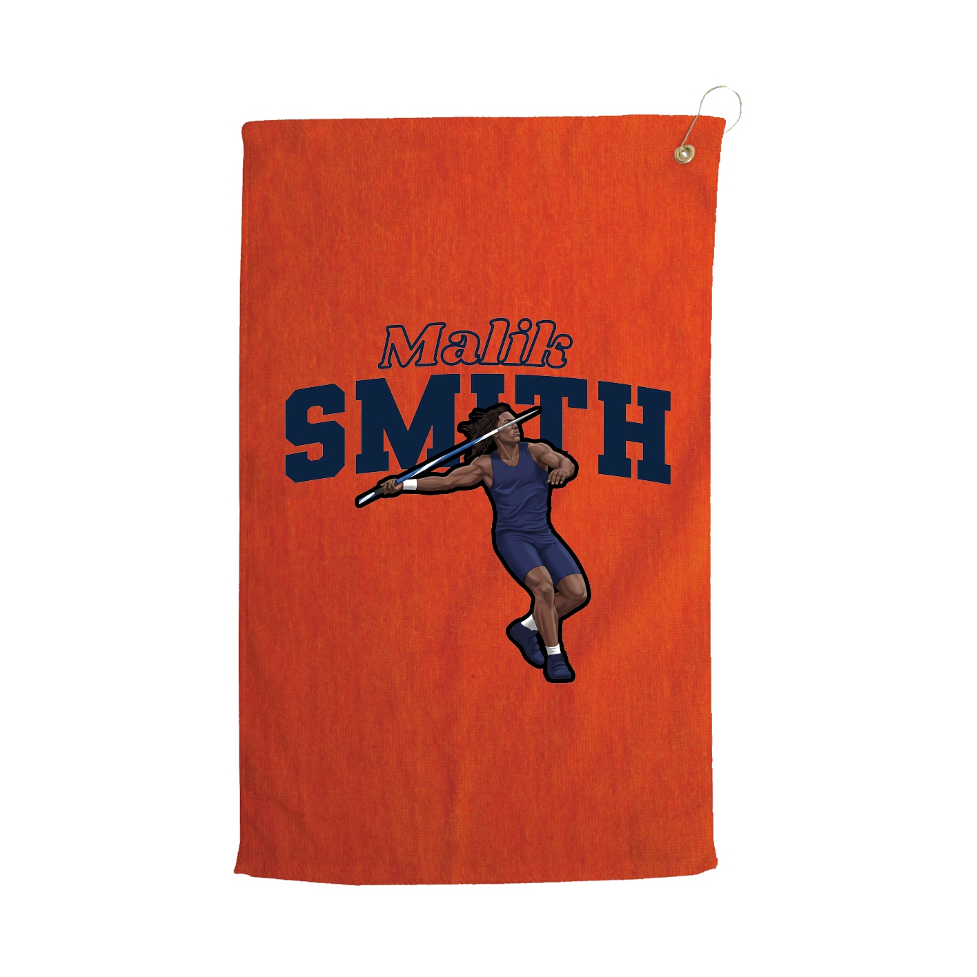 Golf Towel — Name Arch in Orange